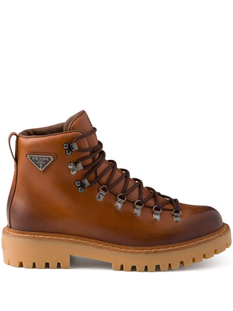 Prada Lace-Up Ankle Boots