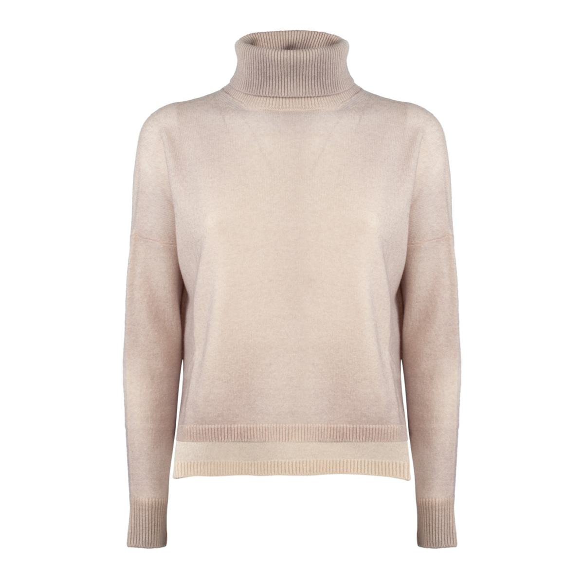 Base Antique Pink Extra Fine Merino Wool Turtleneck Sweater
