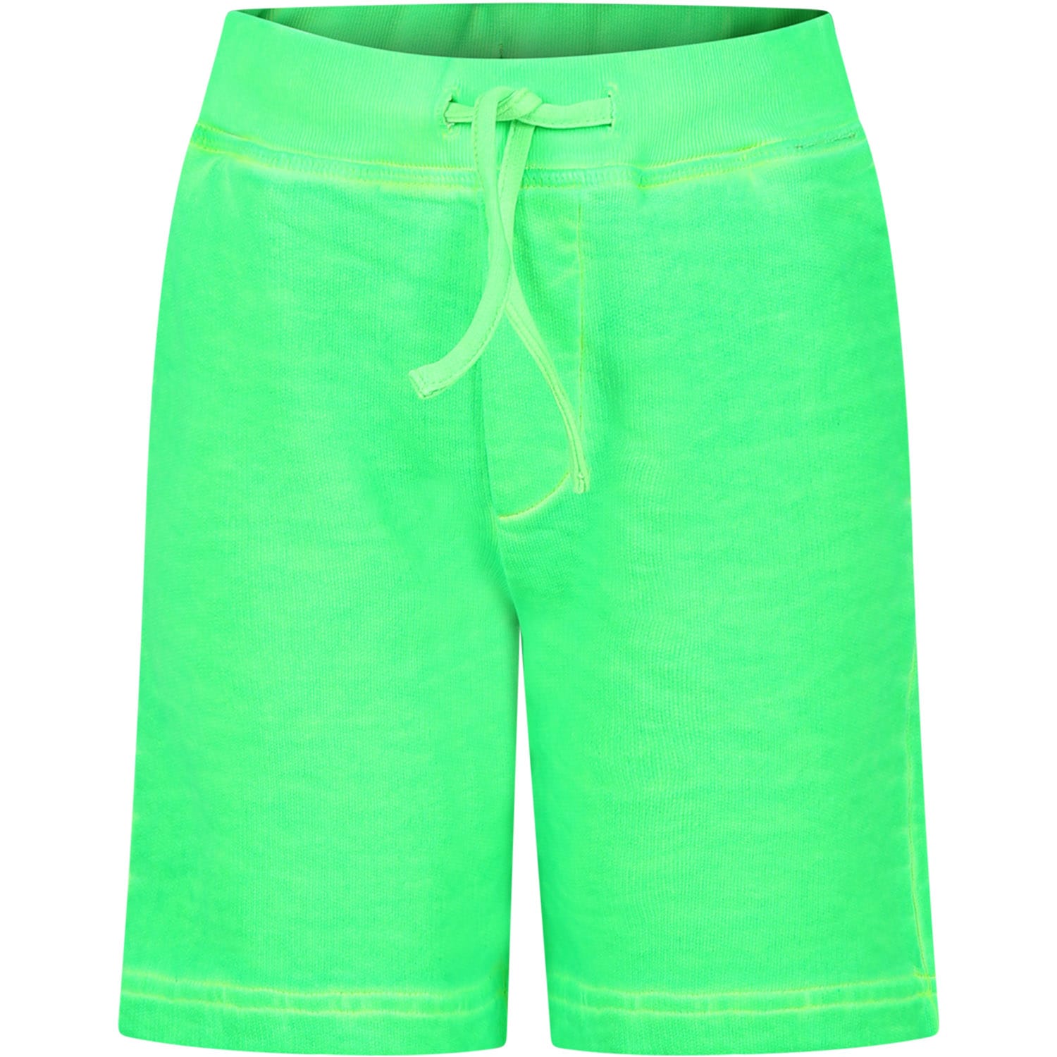 Dsquared2 Green Sports Shorts For Boy With Logo