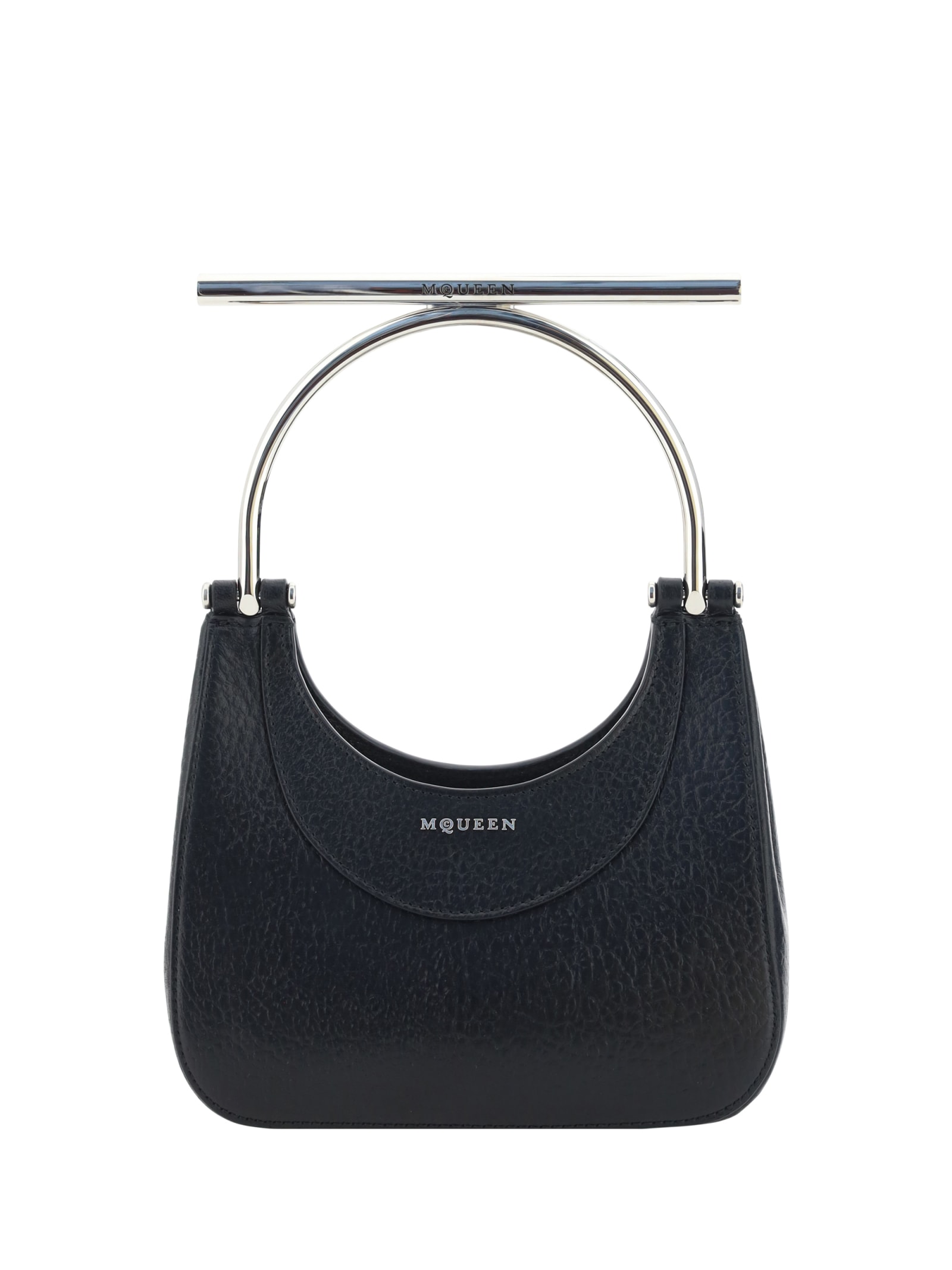 Alexander McQueen Black Leather Mini Cross-bar Handbag