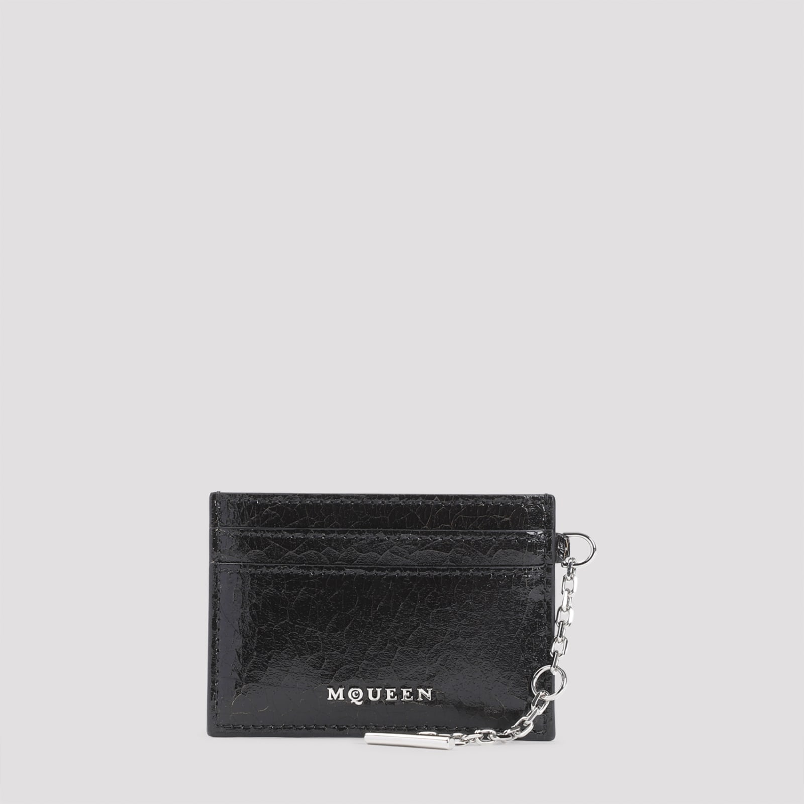 Alexander McQueen Black Leather Card Holder