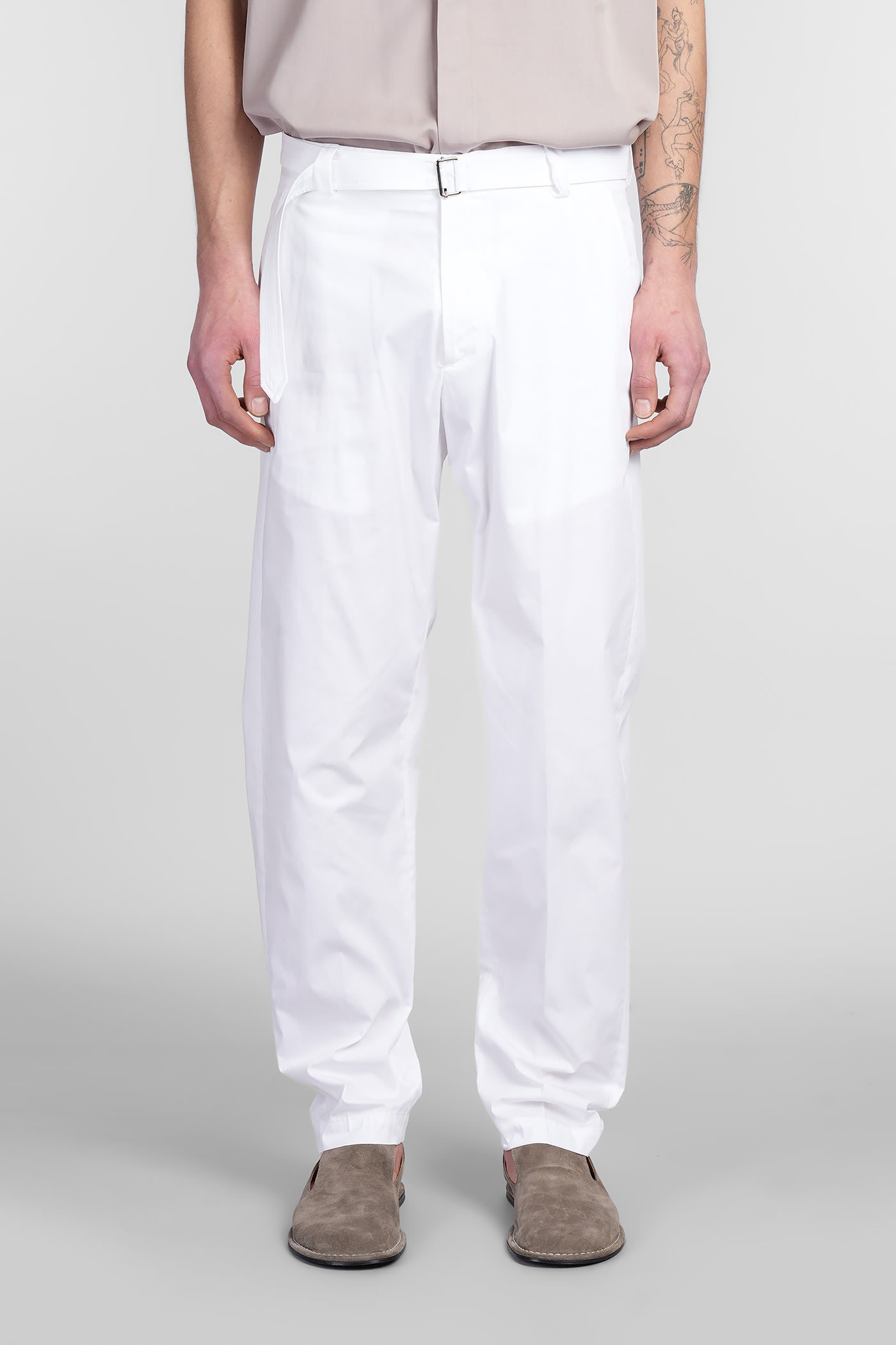 Low Brand Virgil Pants In White Cotton