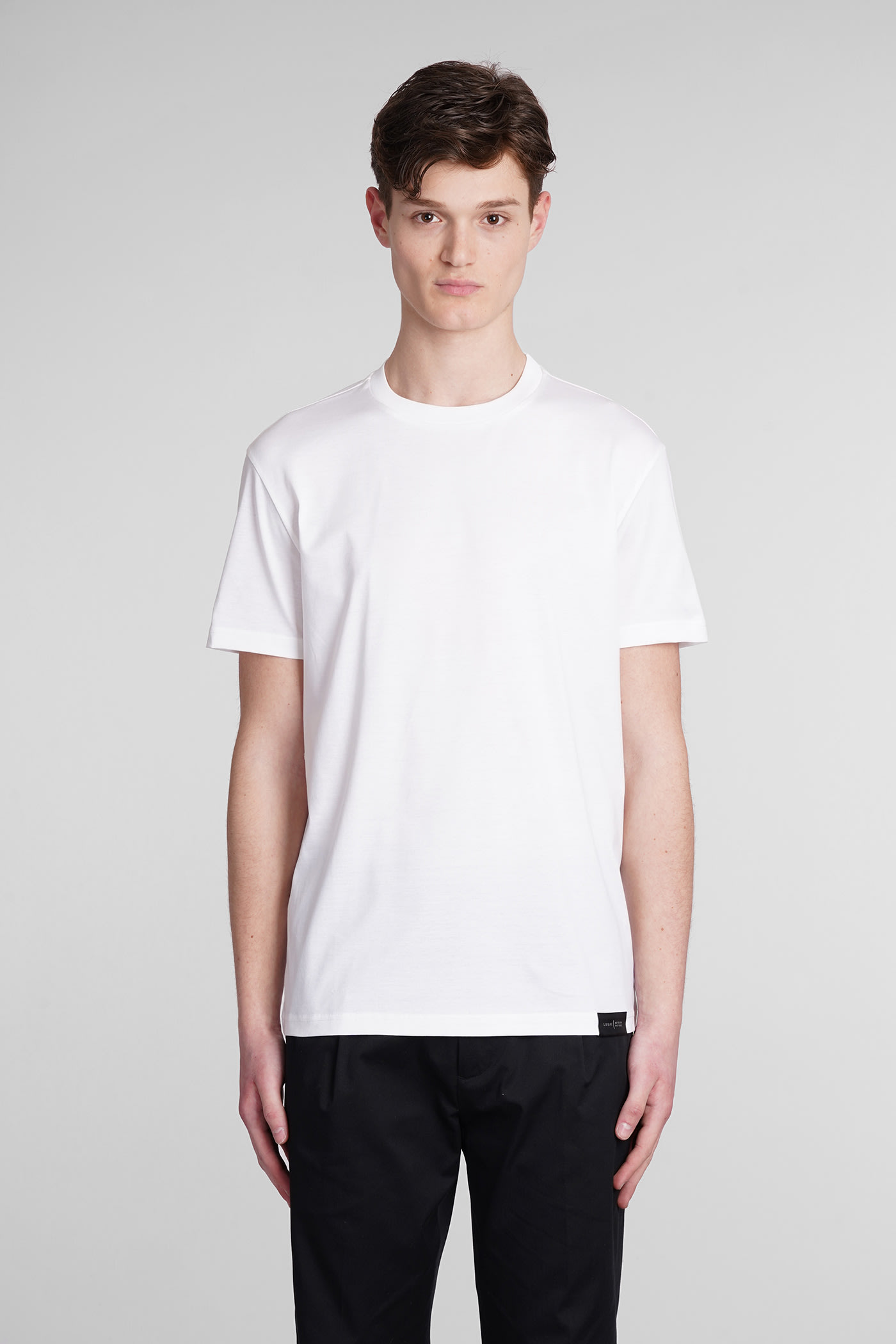Low Brand B134 Basic T-shirt In White Cotton