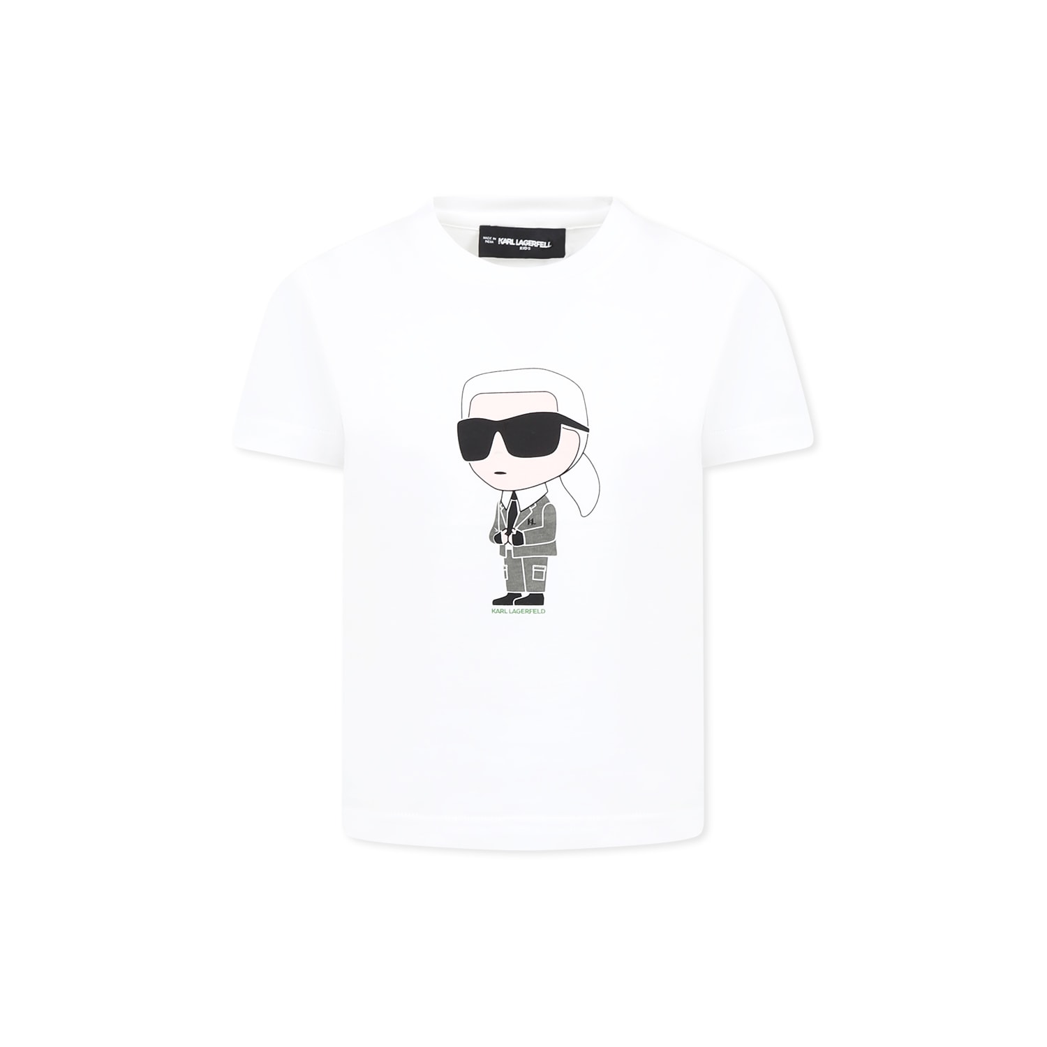 Karl Lagerfeld Kids White T-shirt For Girl With Karl