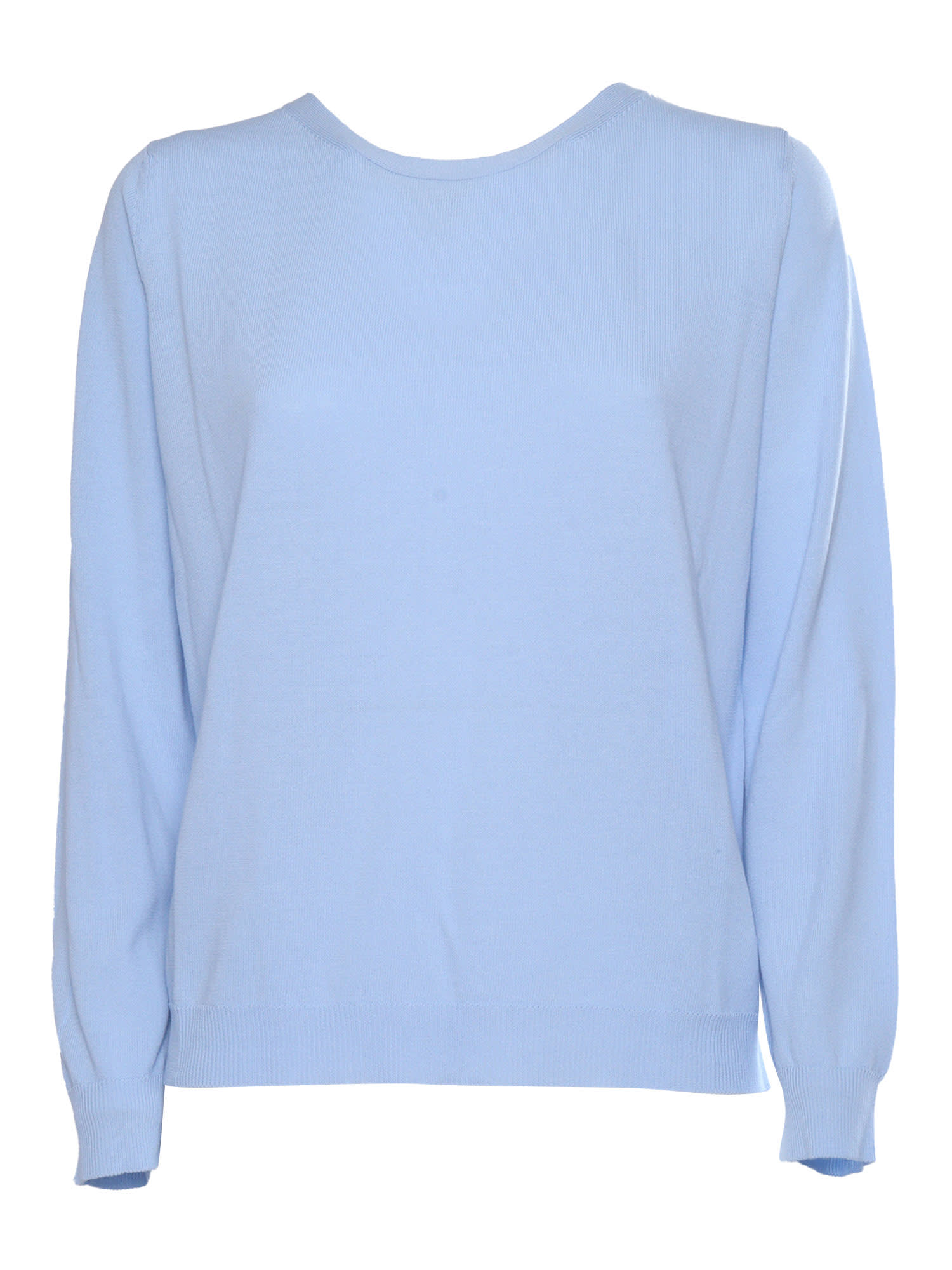 Kangra Light Blue Ribbed Cotton Sweater