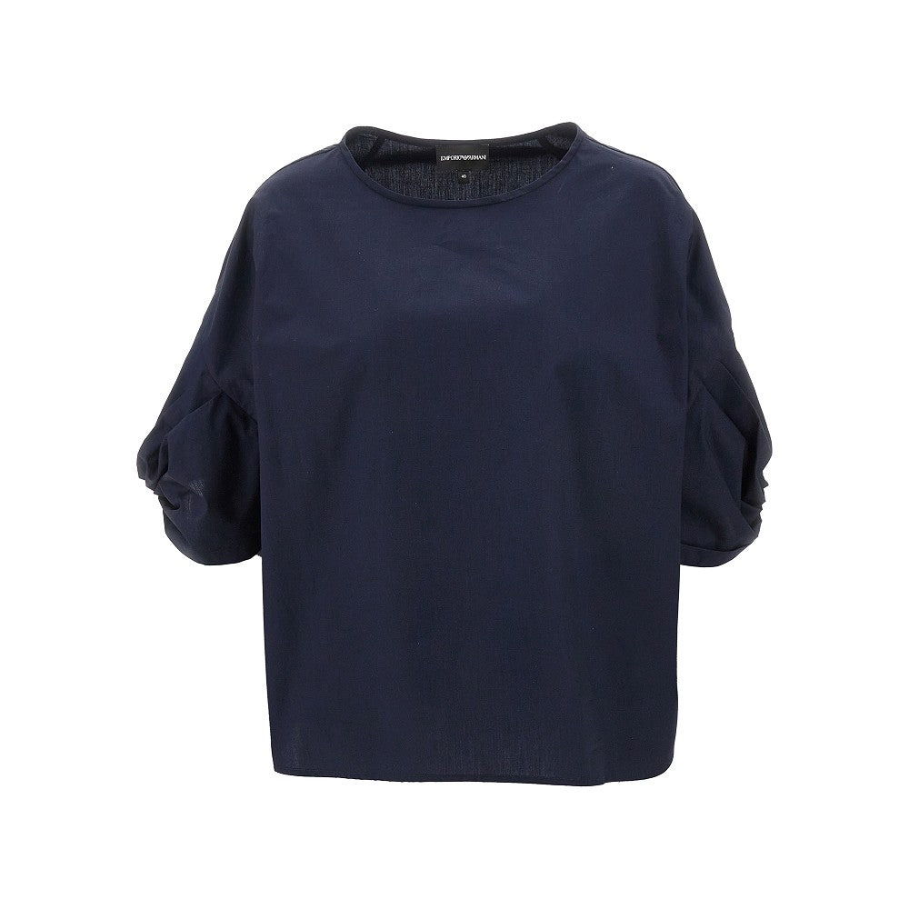 EMPORIO ARMANI 女士扭褶袖府绸衬衫