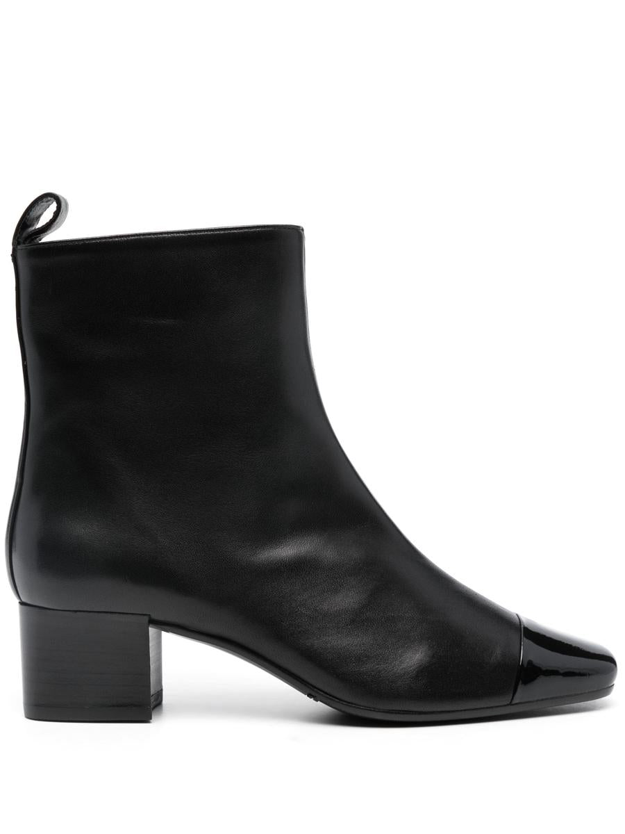 Carel Paris Black Lamb/Patent Leather Boo Shoes