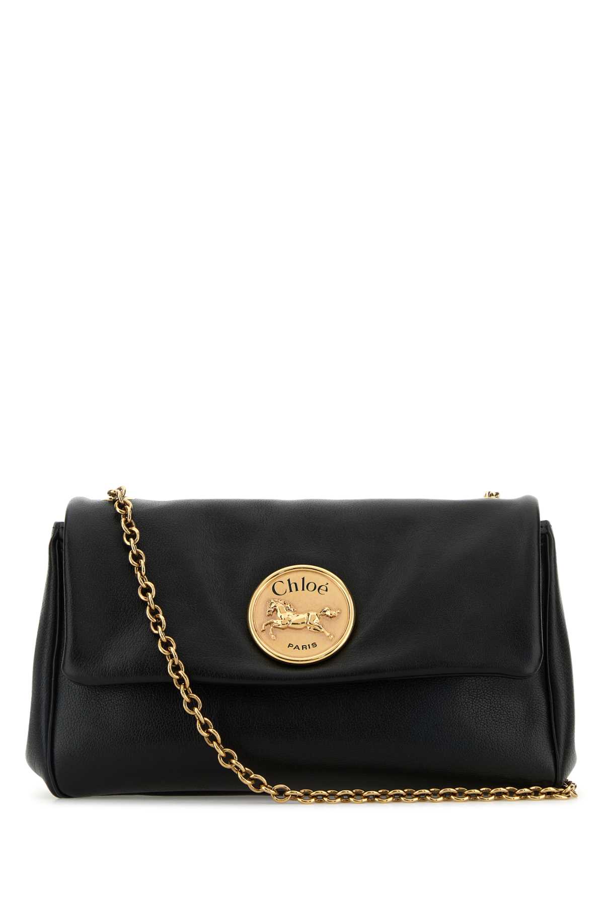 Chloé Black Leather Heritage Shoulder Bag