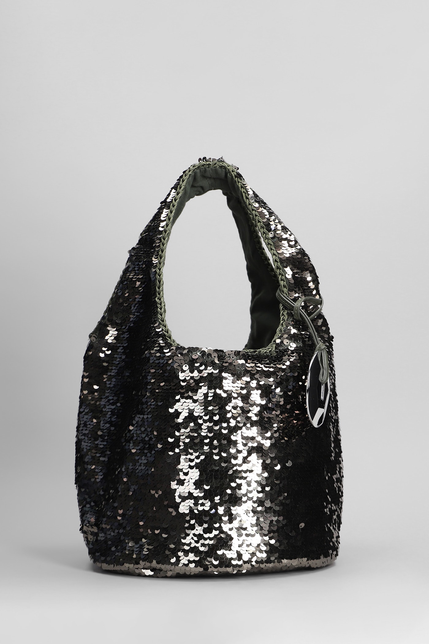 J. W. Anderson Sequin Shoulder Bag In Grey Polyester