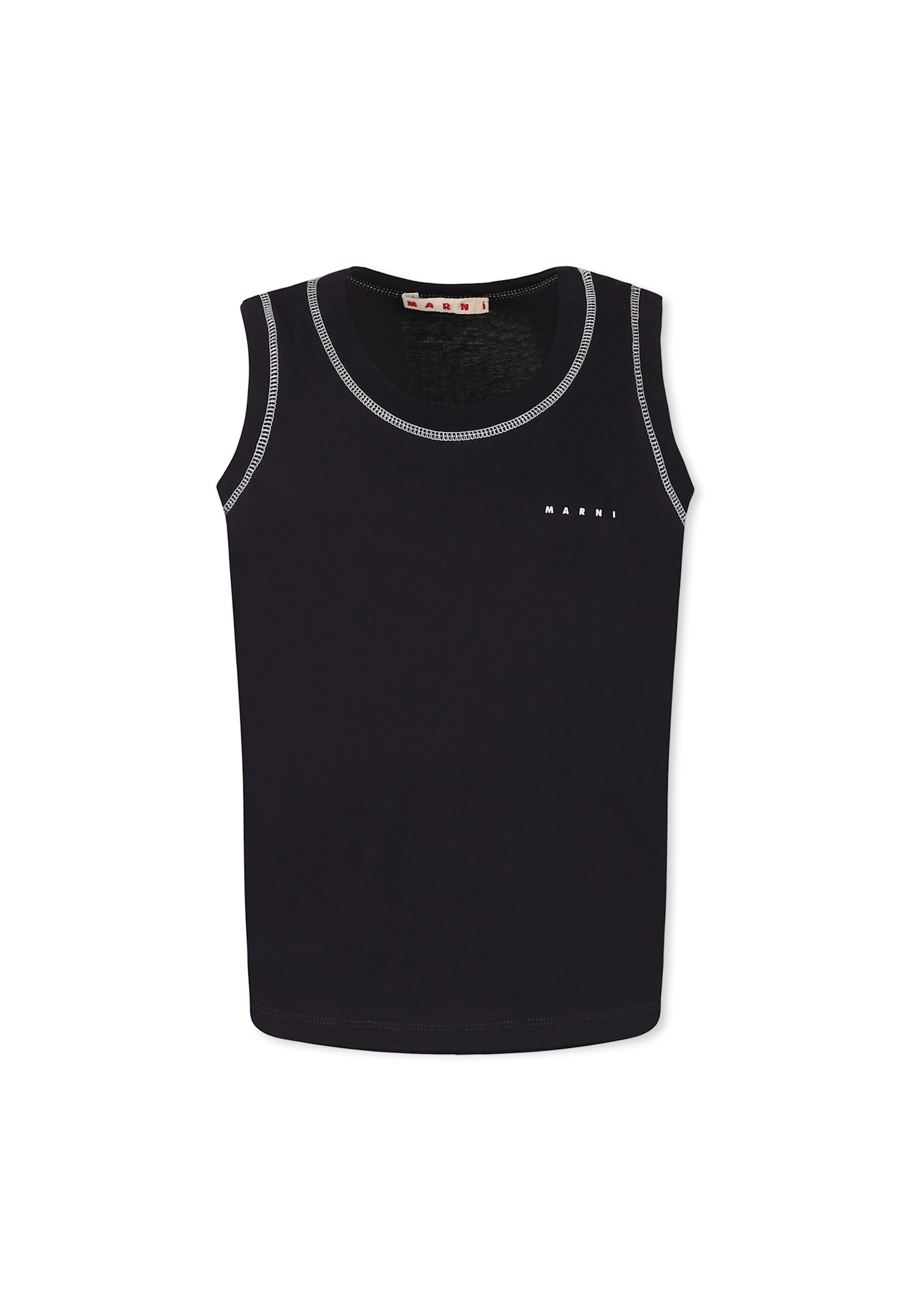 Marni Blue Tank Top For Kids With Logo