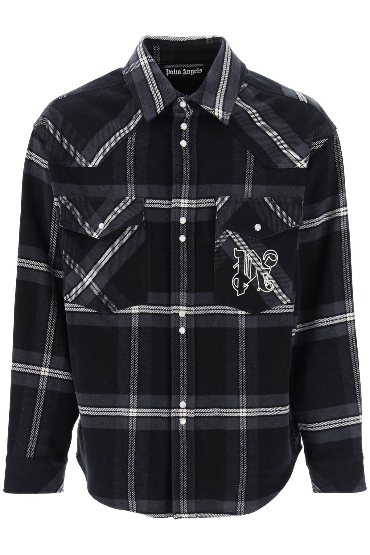 Palm Angels Check Overshirt With Flap Pockets