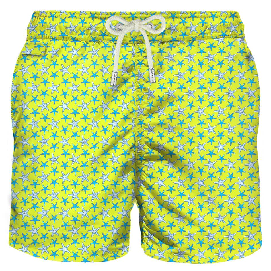 MC2 Saint Barth Light Fabric Man Swim Shorts Starfish Print