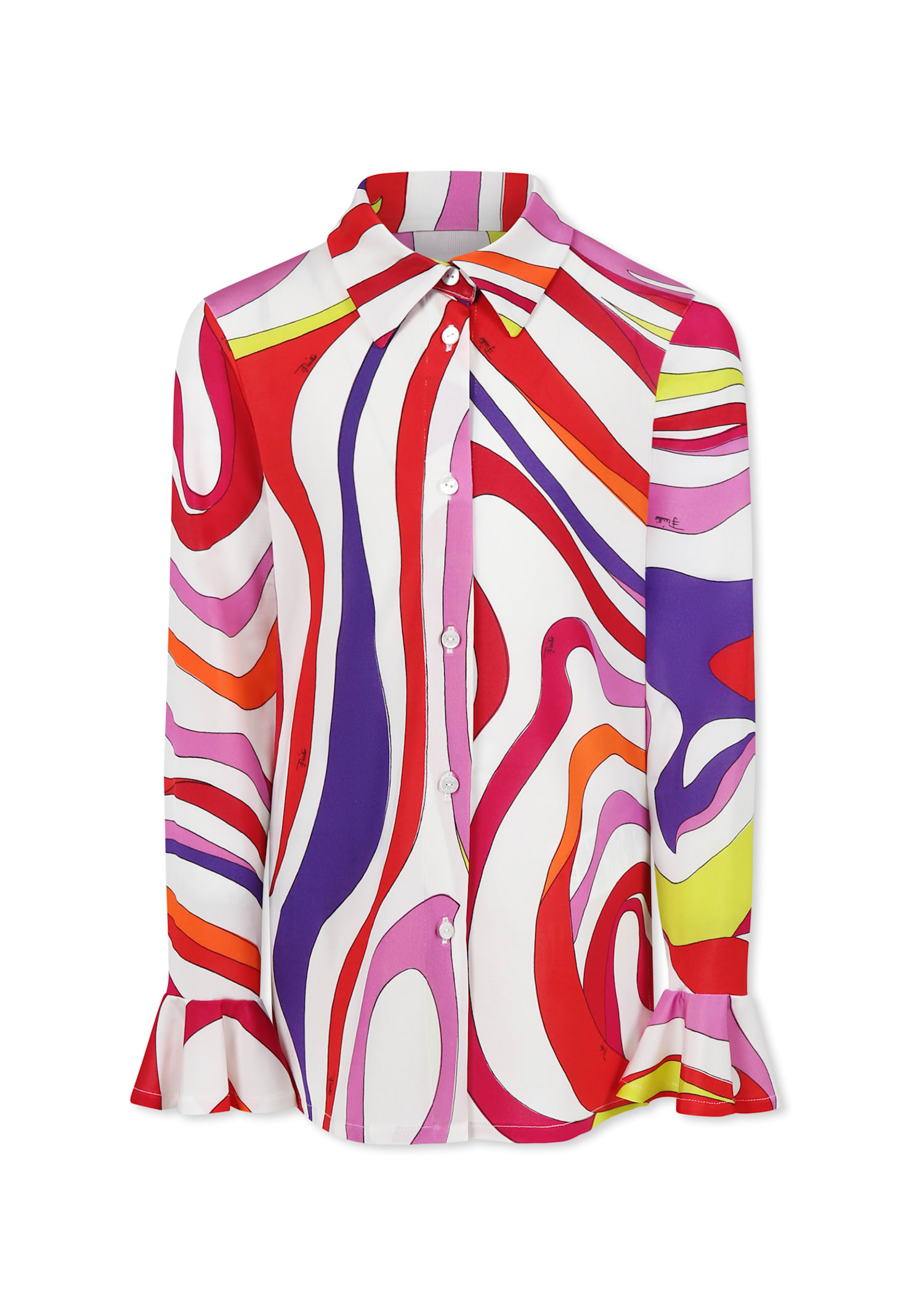 Pucci Multicolor Shirt For Girl With Marble Print