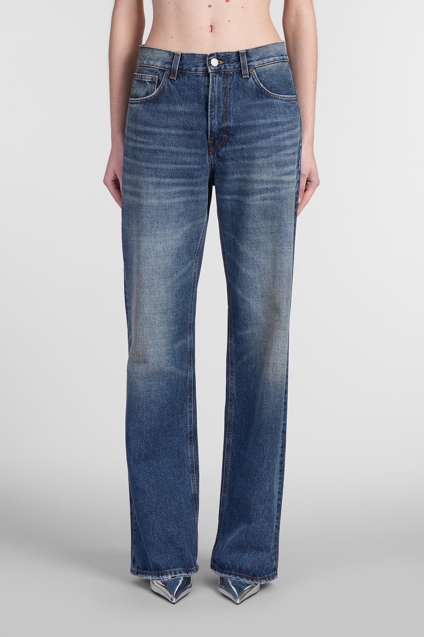 Haikure Korea Jeans In Blue Denim