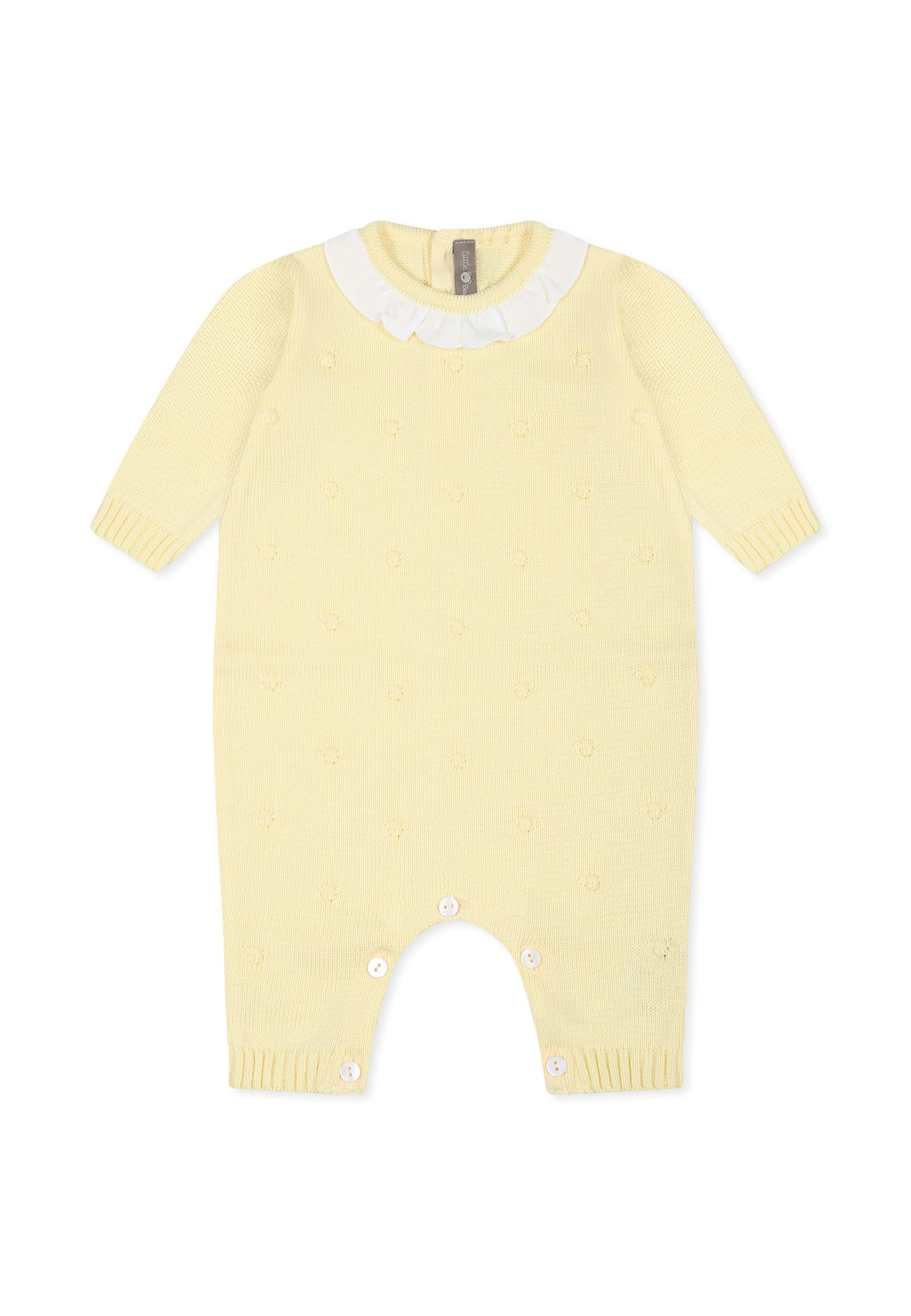 Little Bear Yellow Babygrow For Babykids With Polka Dots