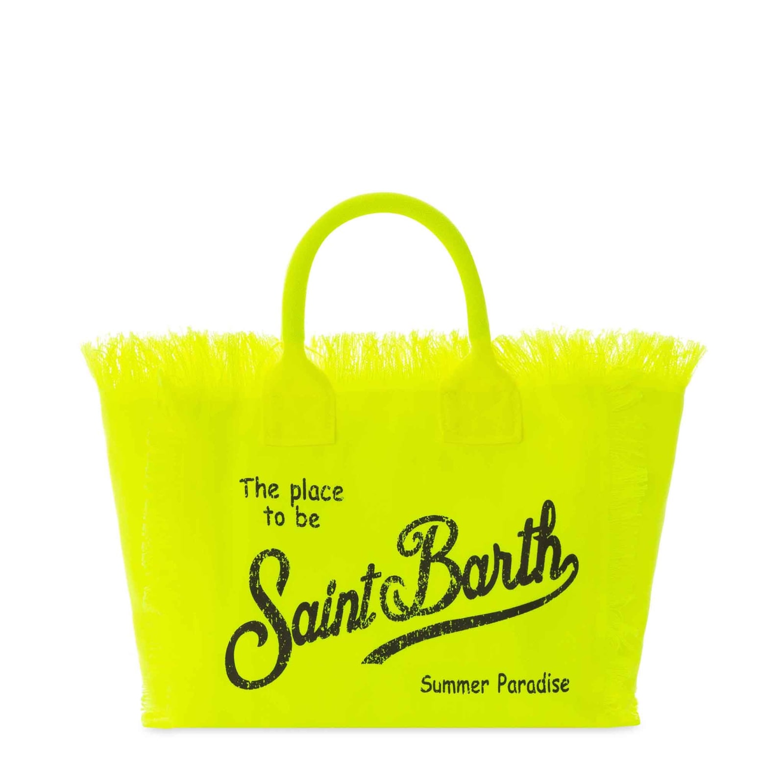 MC2 Saint Barth Colette Fluo Yellow Cotton Canvas Bag
