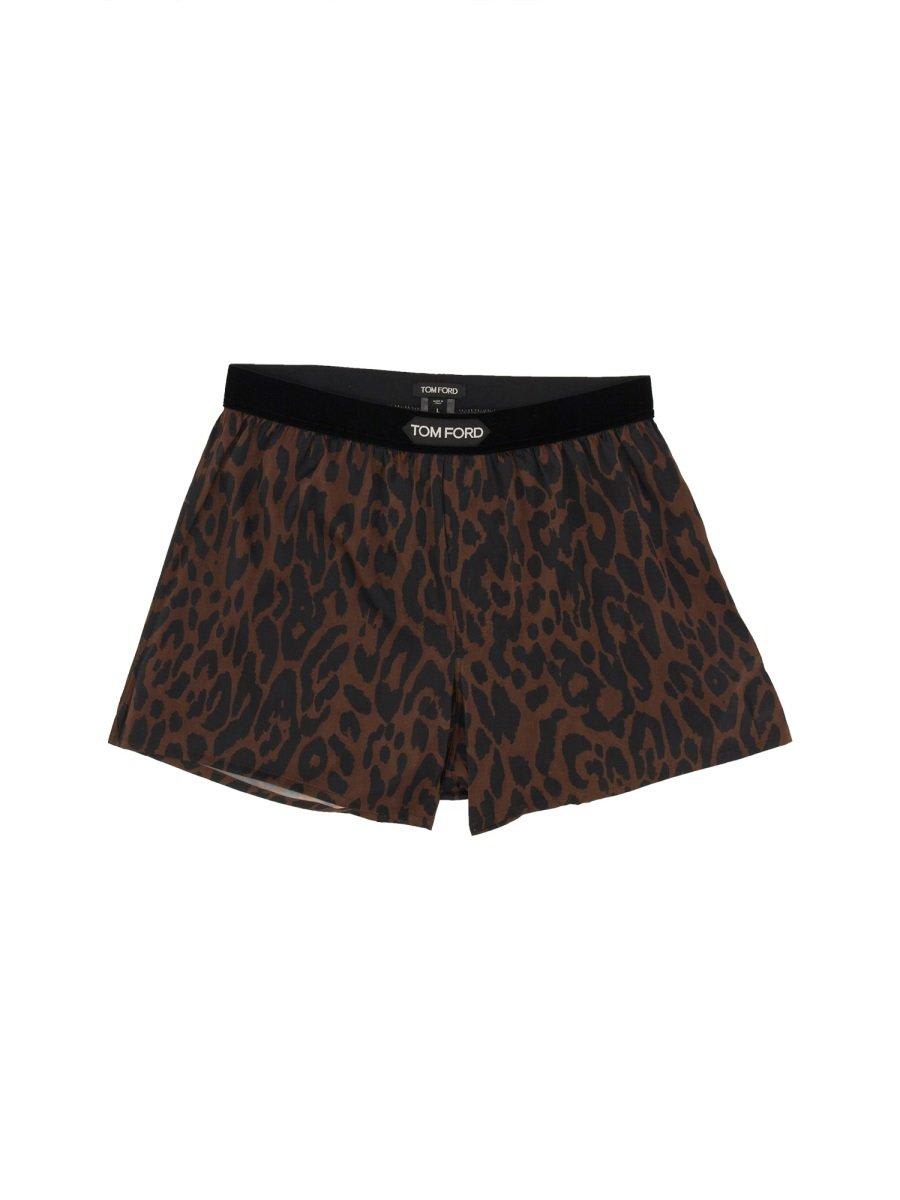 Tom Ford Leopard Printed Logo Waistband Boxers