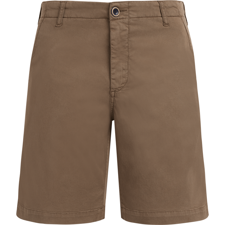 Vilebrequin Men Tencel Cotton Bermuda Shorts Solid - Ponche - Brown - Size 42