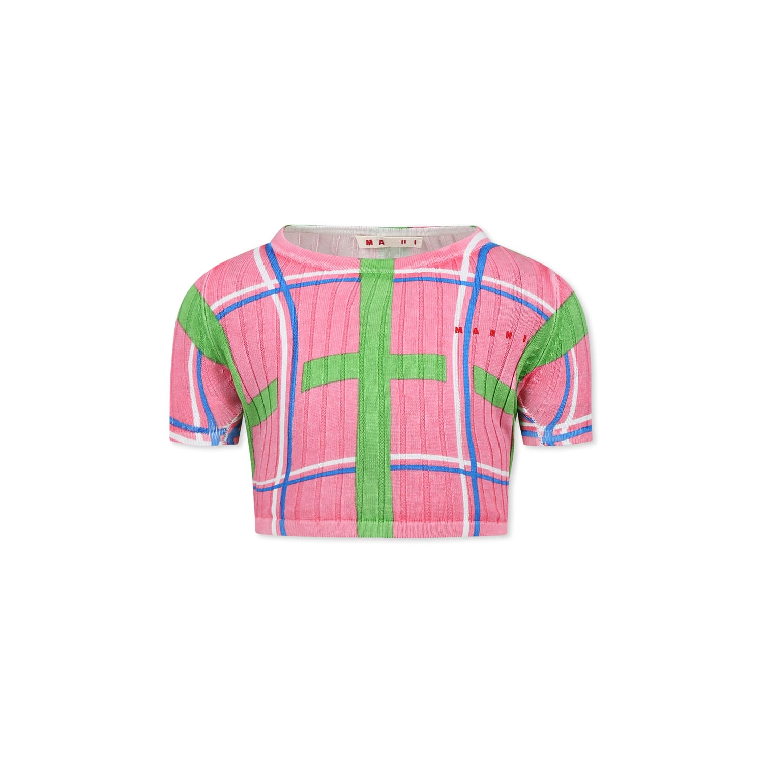 Marni Pink T-shirt For Girl With Logo