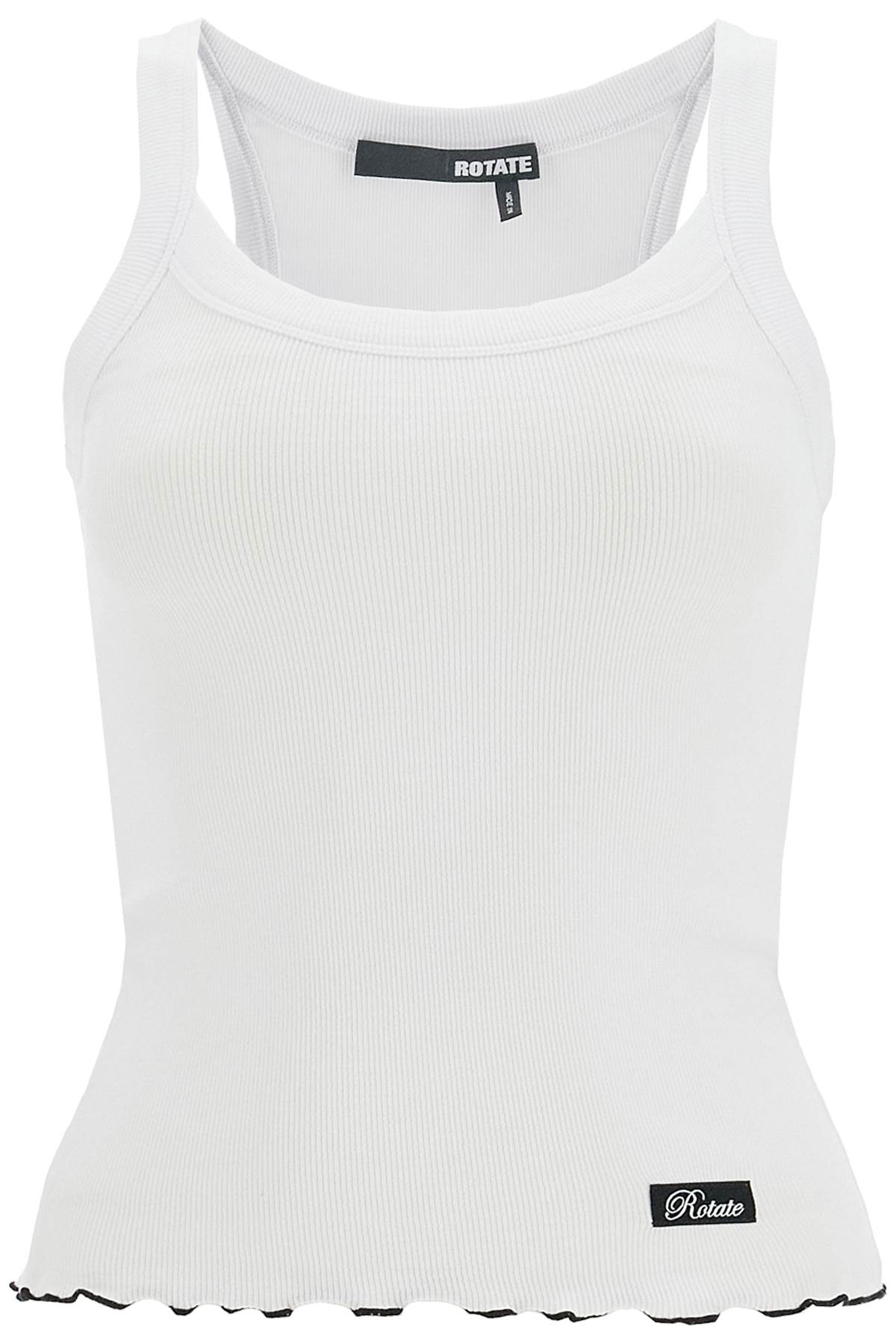 Rotate by Birger Christensen Ribbed Tank Top With Logo Label