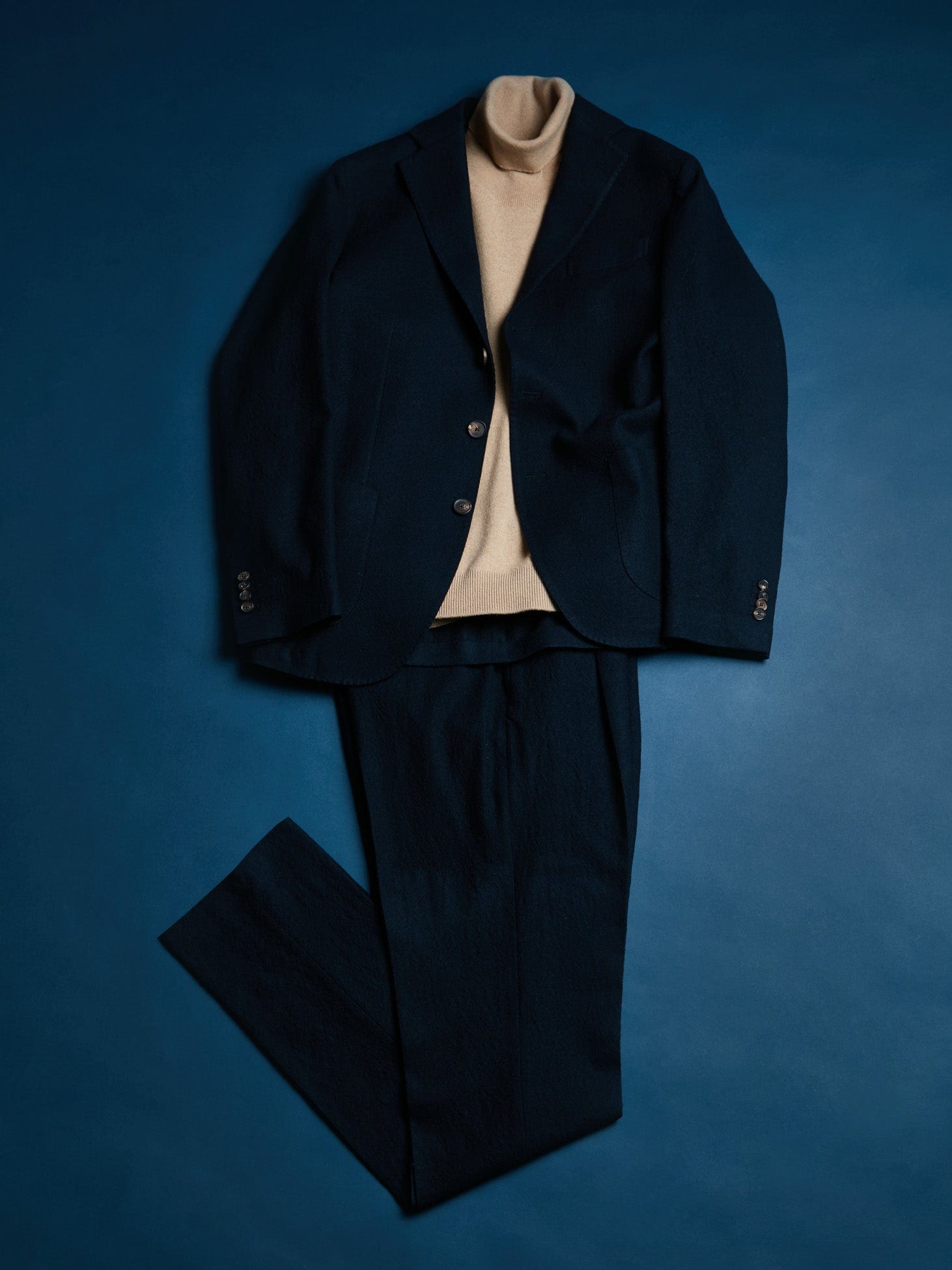 doppiaa Aadroant Blue Wool Suit