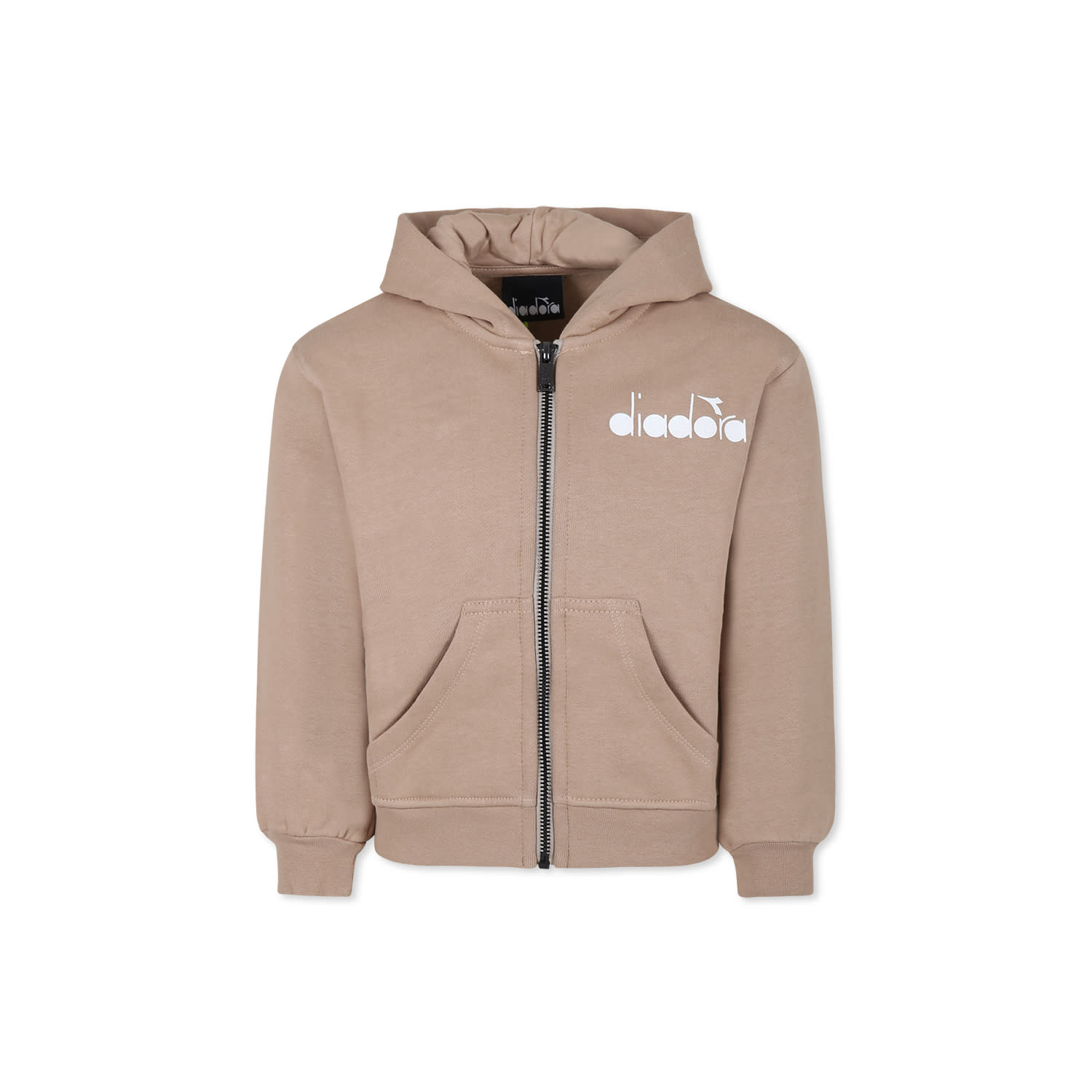 Diadora Beige Sweatshirt For Girl With Logo
