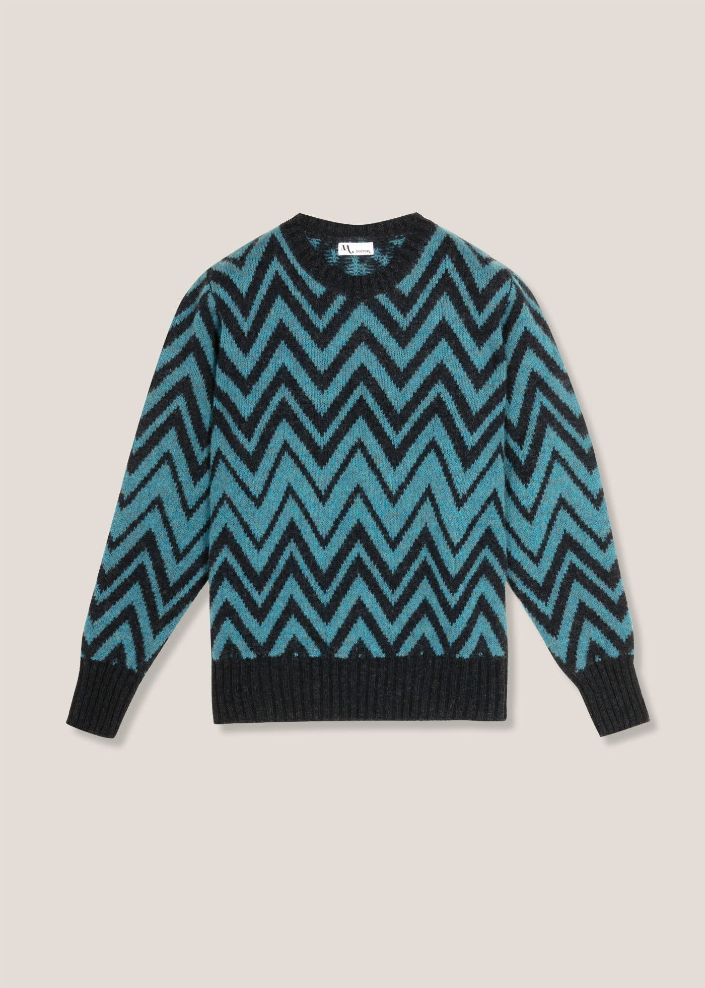 doppiaa Aambrosia Shetland Wool Zig-zag Sweater