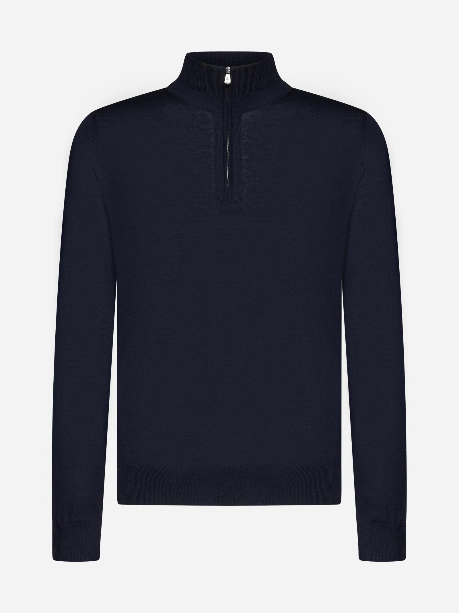 Piacenza Cashmere Half-zip Wool Sweater