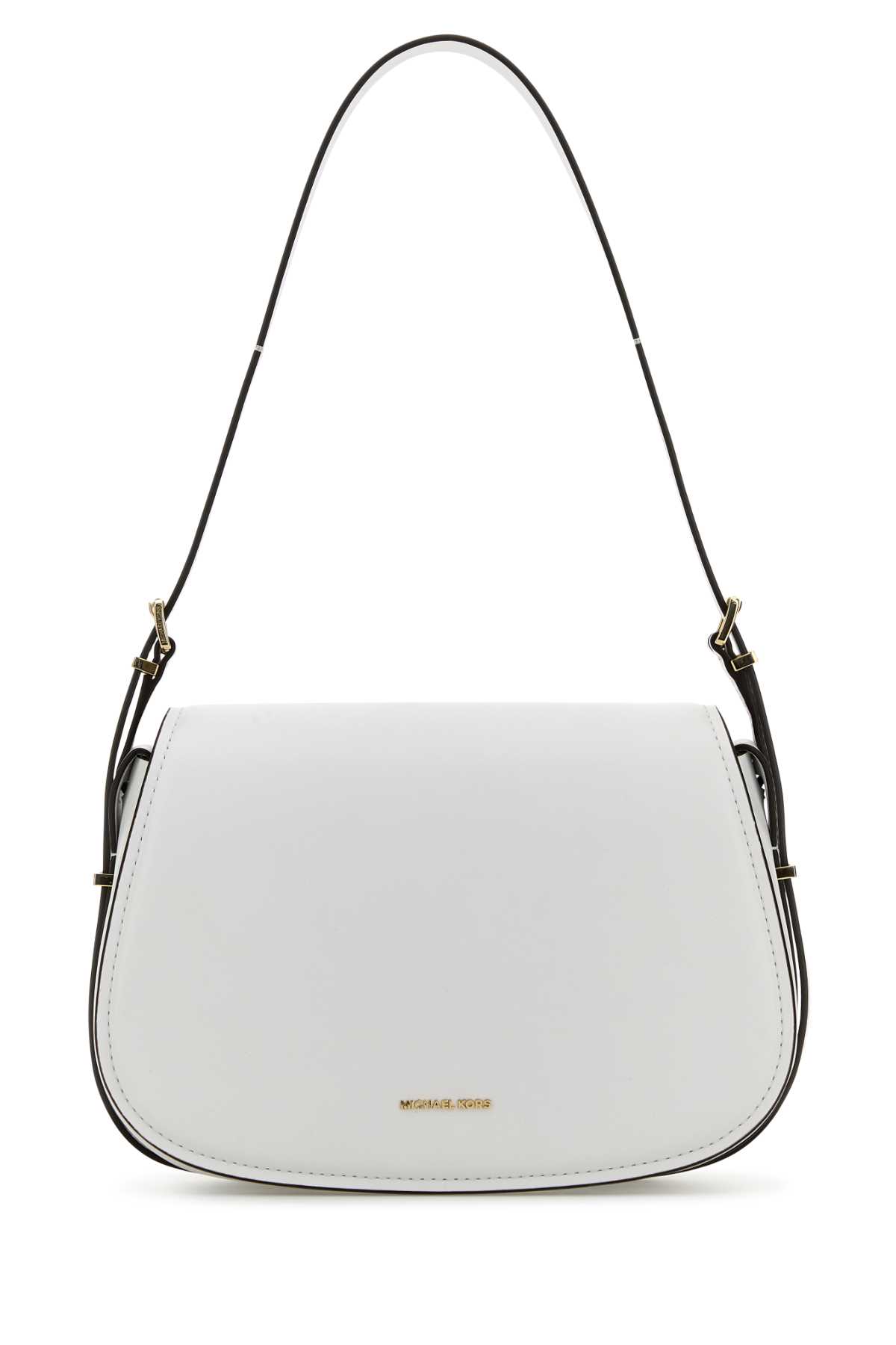 Michael Kors White Leather Moore Shoulder Bag