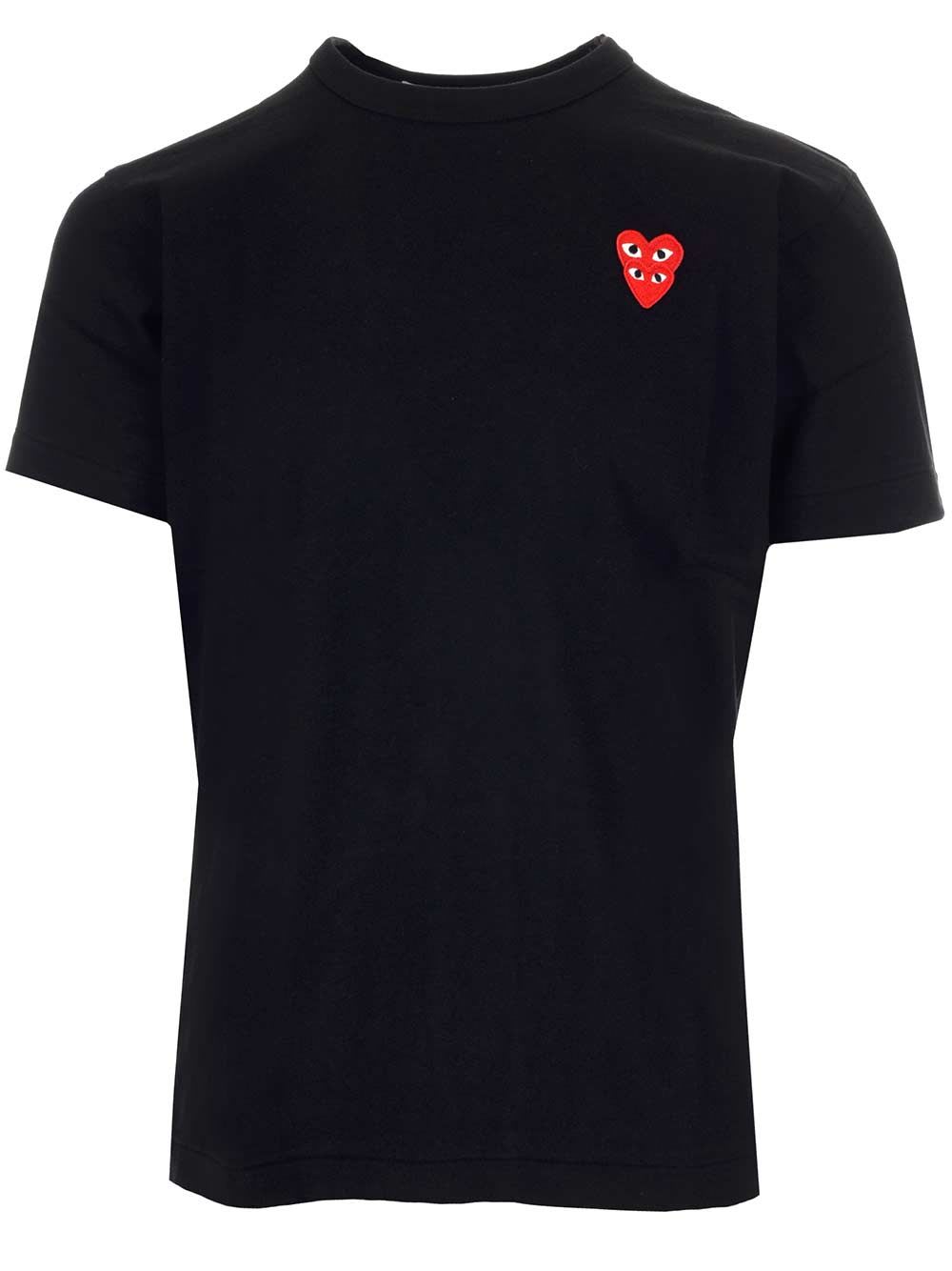 Comme des Garçons Play T-shirt Double Red Hearts