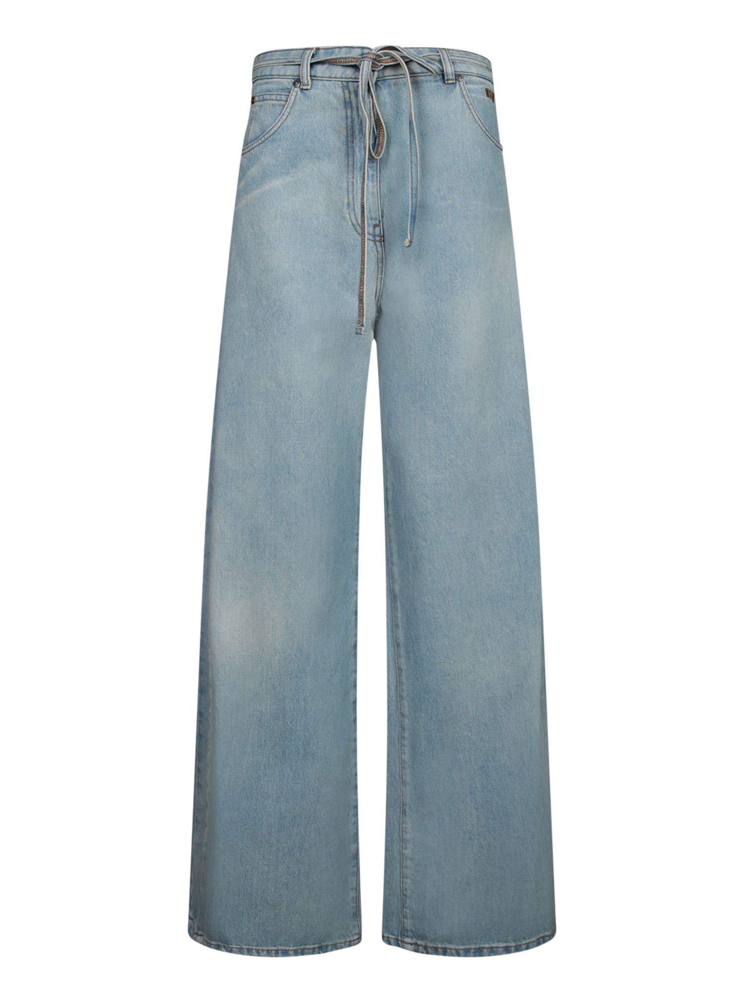 MSGM Light Blue Elastic Flare Jeans