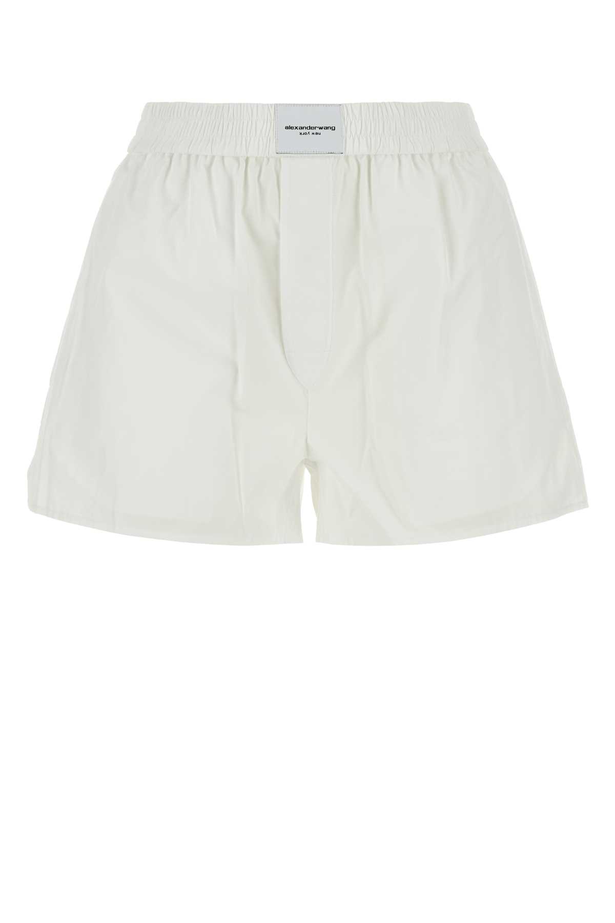 T by Alexander Wang White Cotton Shorts