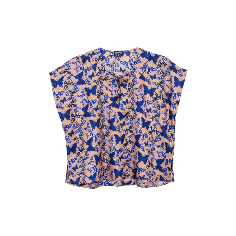 Vilebrequin Women Silk Shirt Disco Disco Butterflly - Fritz - Pink - Size XS