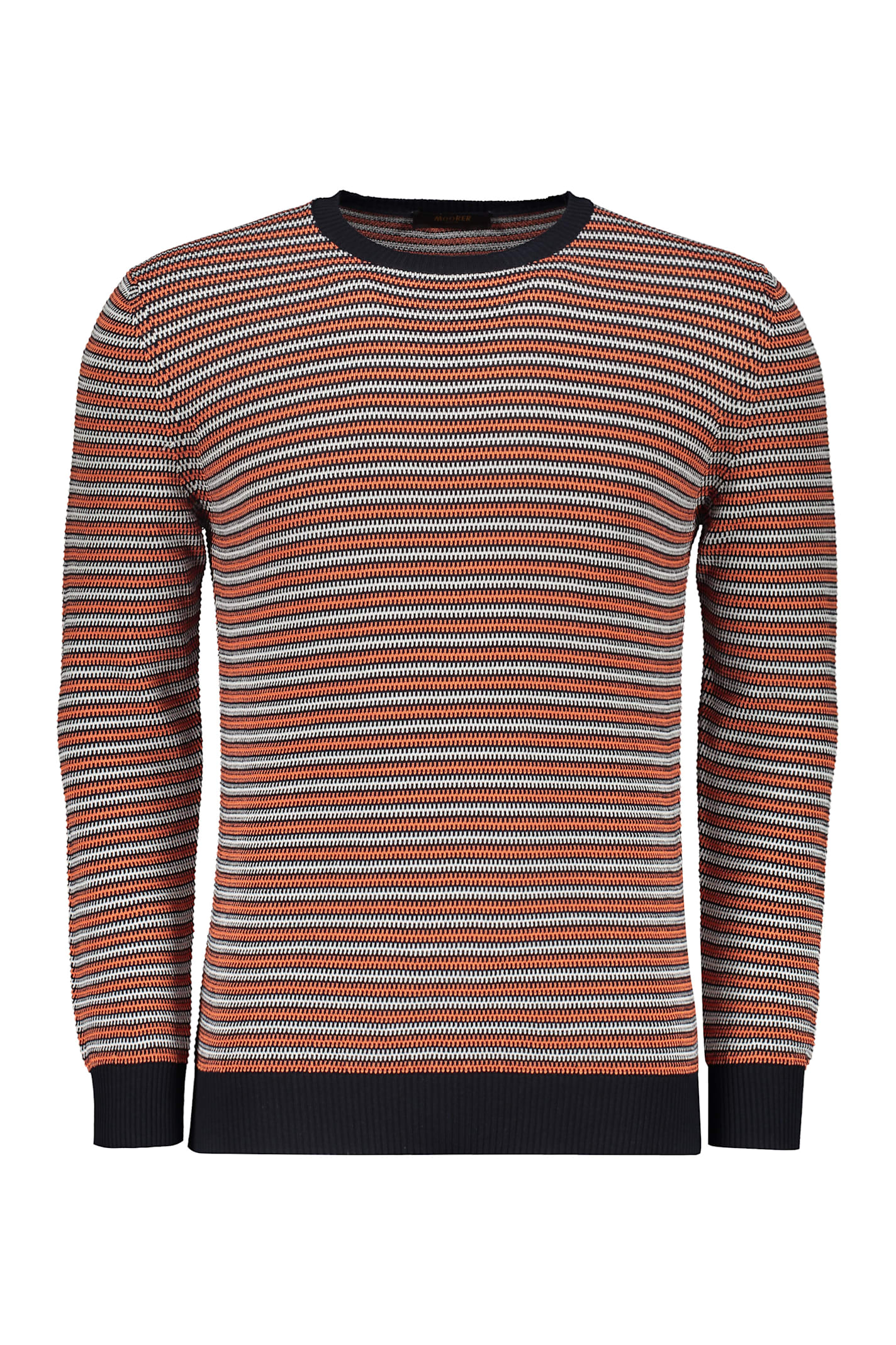 Moorer Striped Cotton Sweater