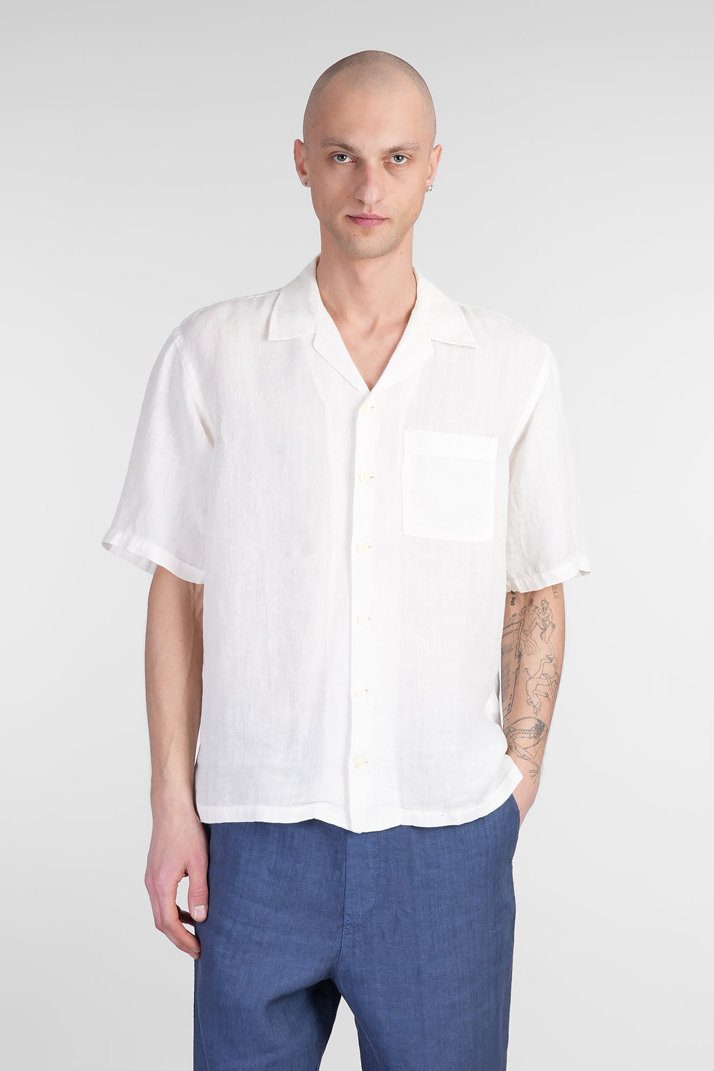 120% Lino Shirt In Beige Linen