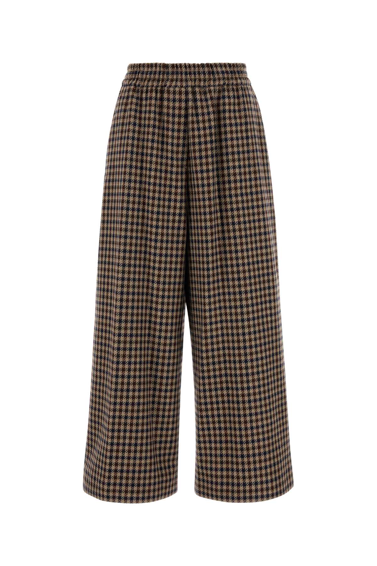 Weekend Max Mara Embroidered Wool Blend Ebe Wide-leg Pant