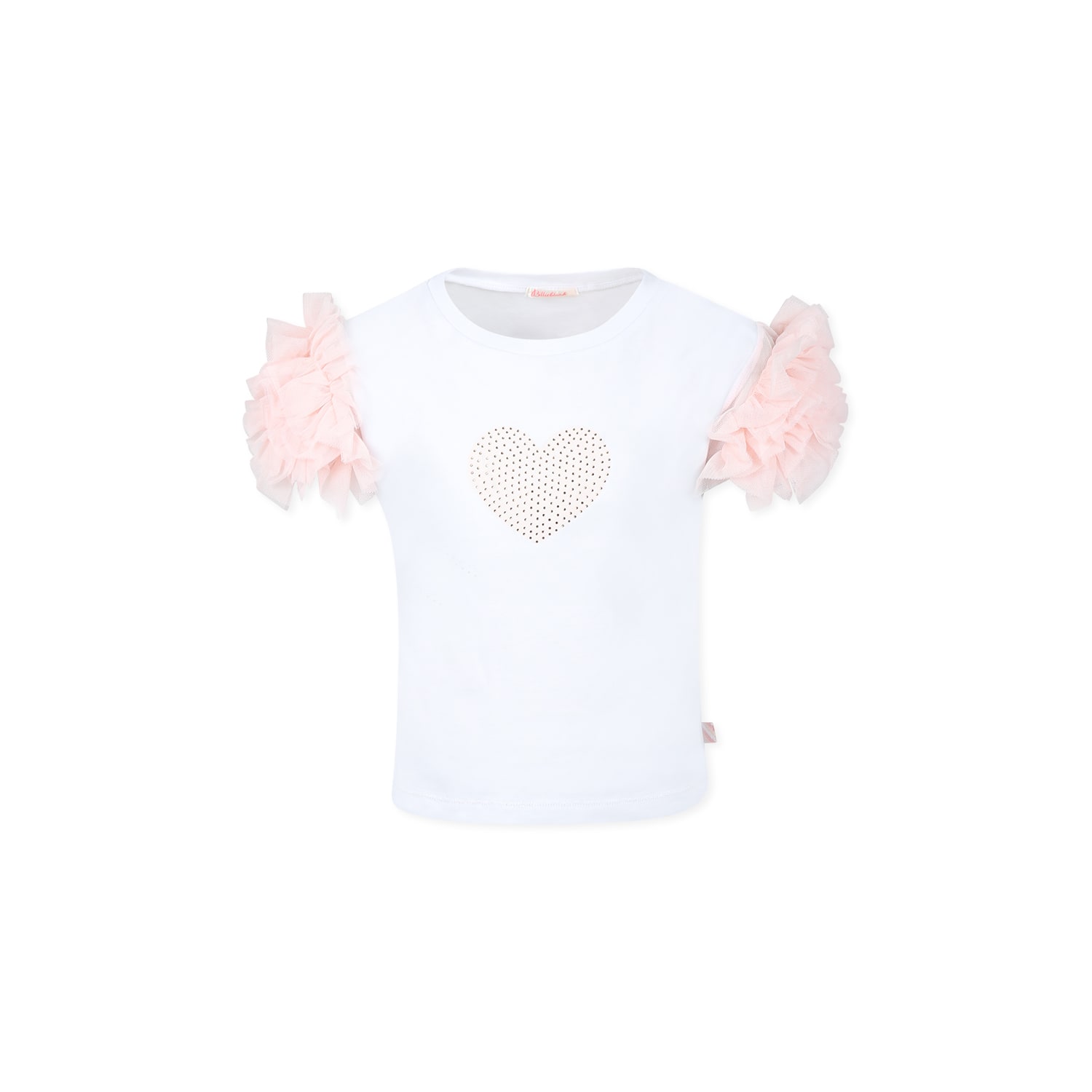 Billieblush White T-shirt For Girl With Heart