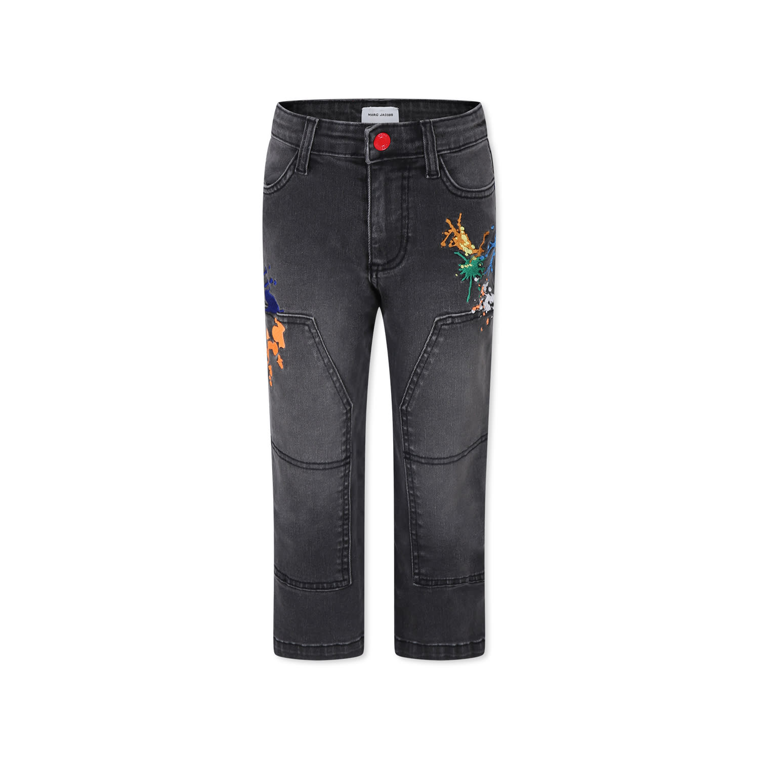 Little Marc Jacobs Grey Jeans For Boy With Embroidery
