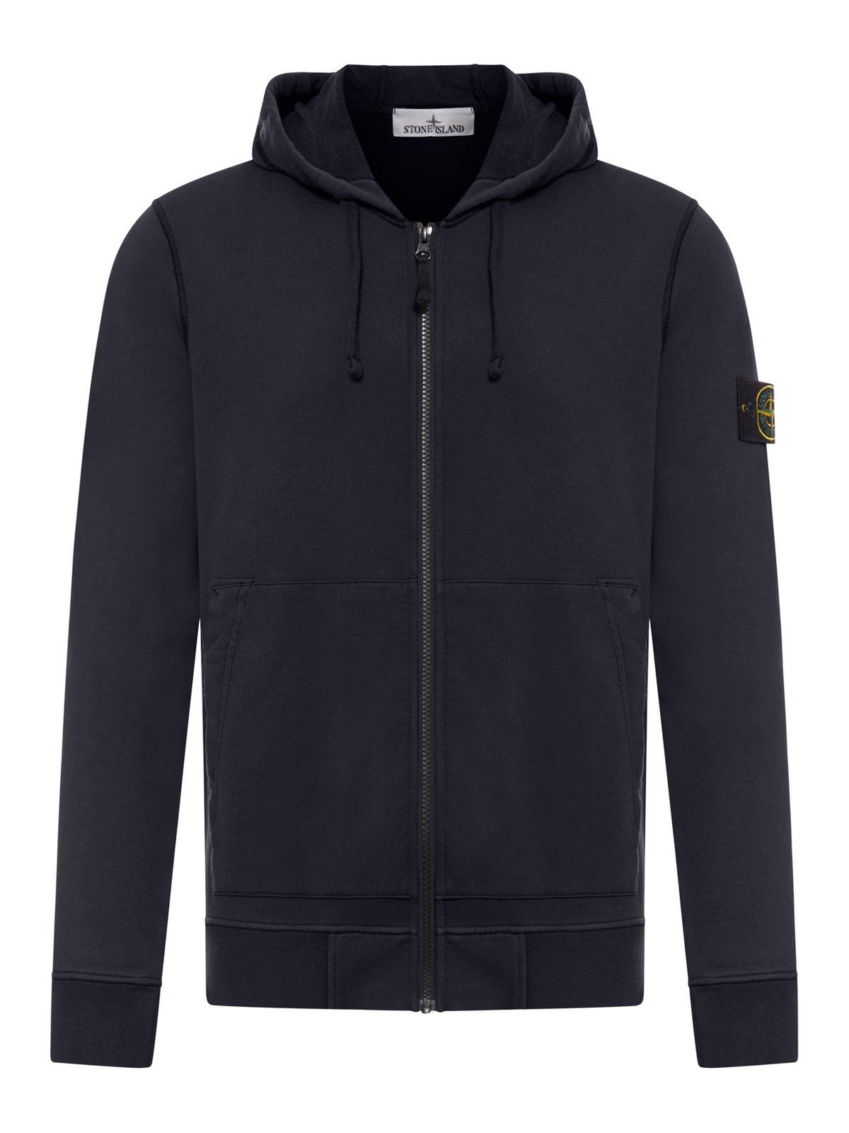 Stone Island Compass Patch Zip-up Hoodie
