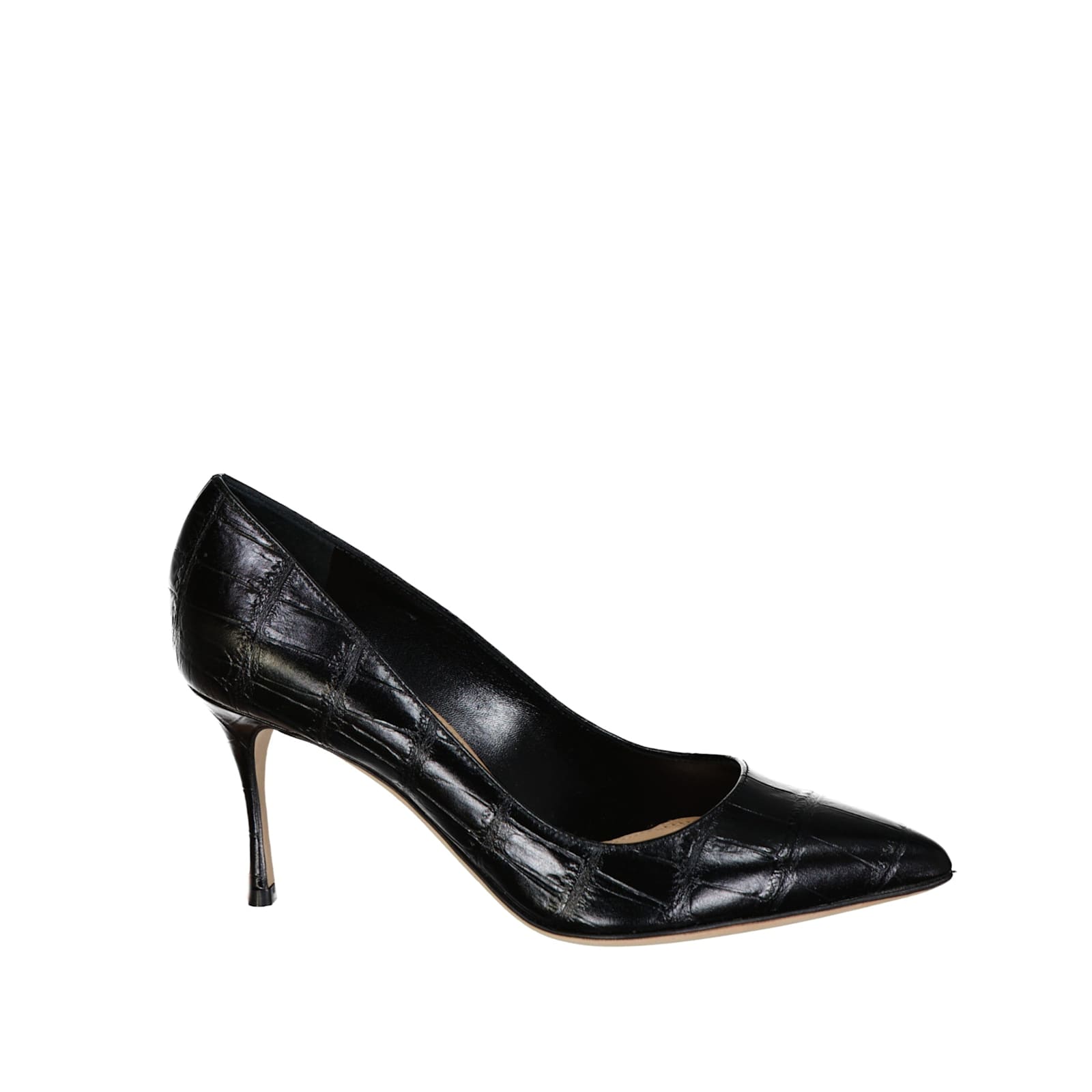 Sergio Rossi Godiva 075 Croc-effect Leather Pumps