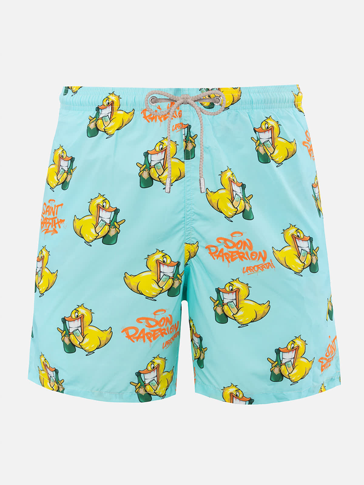 MC2 Saint Barth Man Lightweight Fabric Swim-shorts Lighting With Cryptopuppets Print Cryptopuppets Special Edition