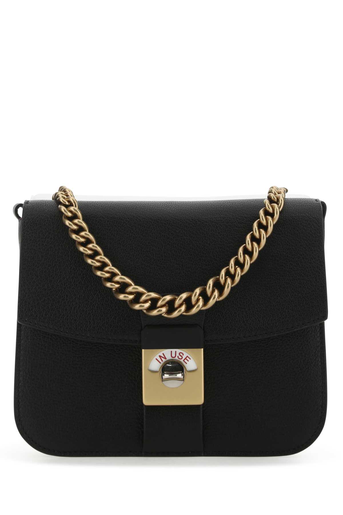 Maison Margiela Two-tone Leather And Cotton New Lock Square Handbag