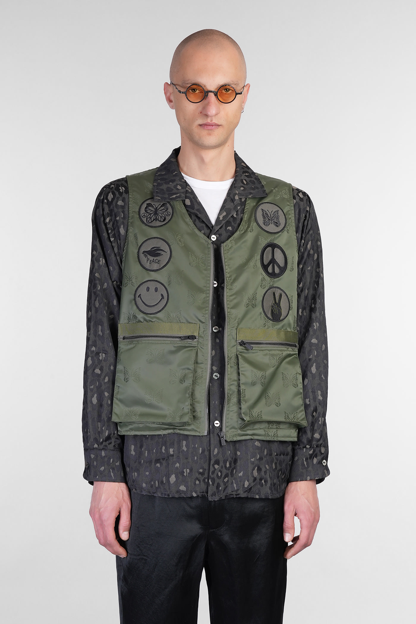 Needles Vest In Green Nylon