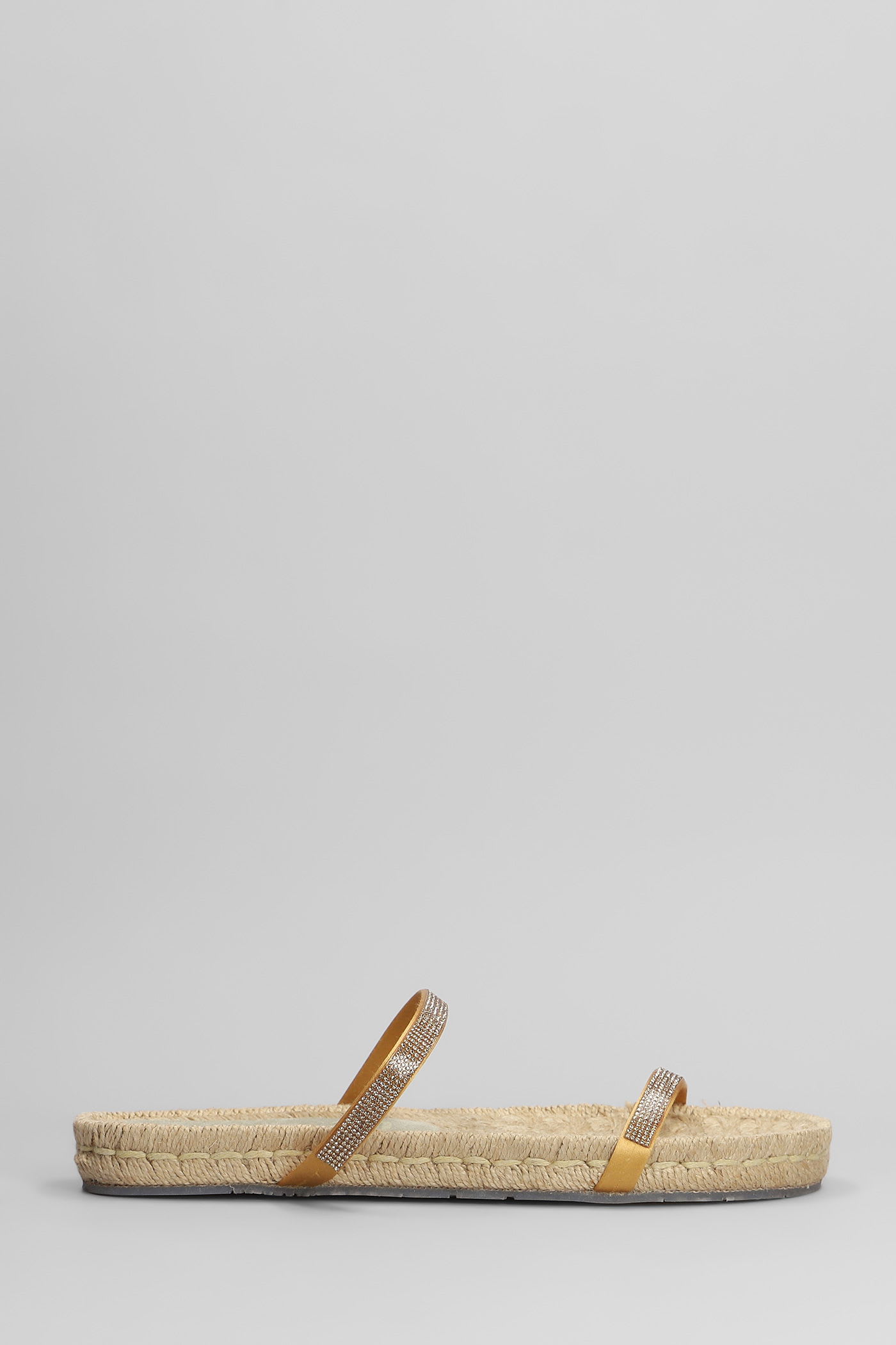 Pedro Garcia Janna Flats In Gold Satin