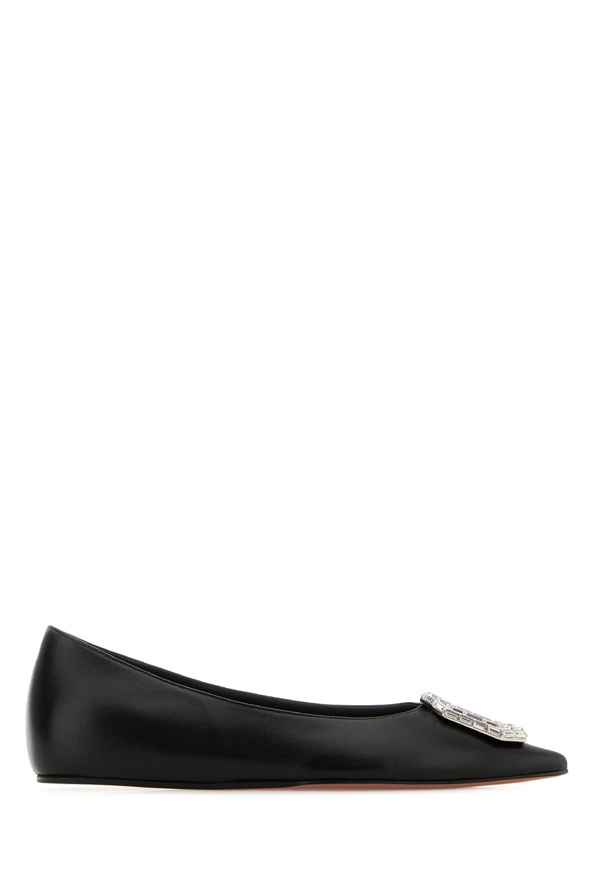 Amina Muaddi Camelia Flat Nappa Black White Buc
