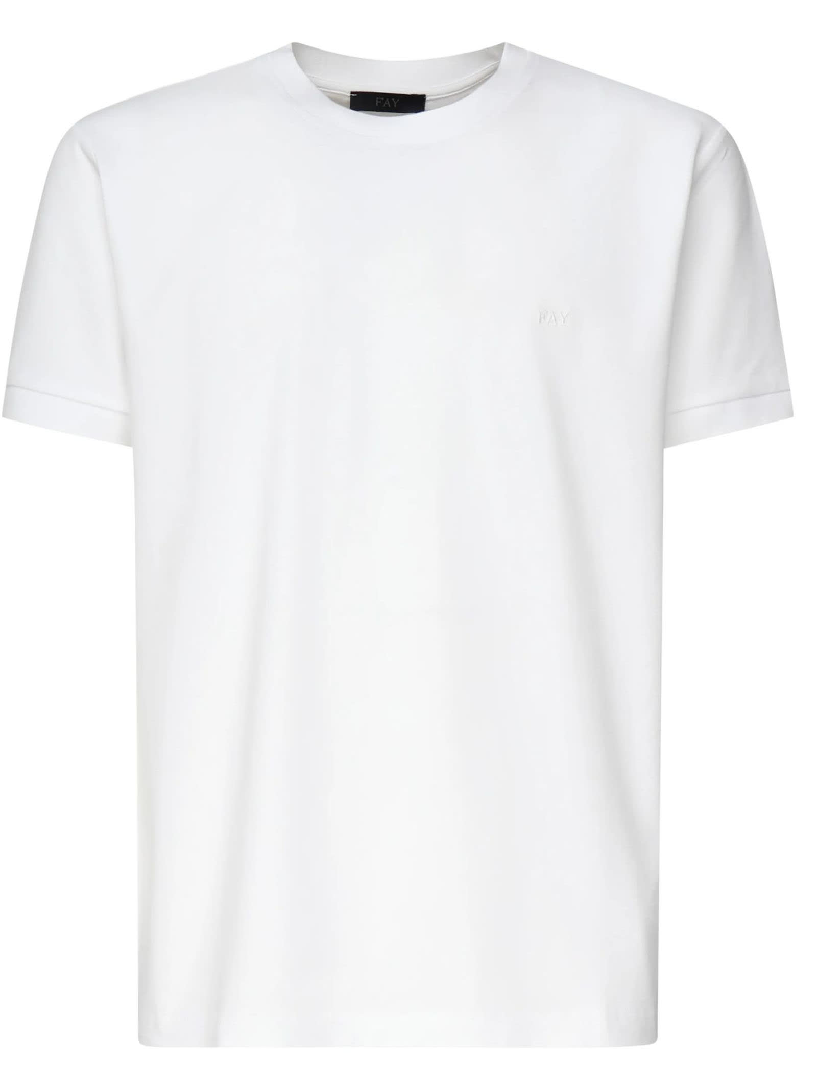 Fay White Cotton T-shirt