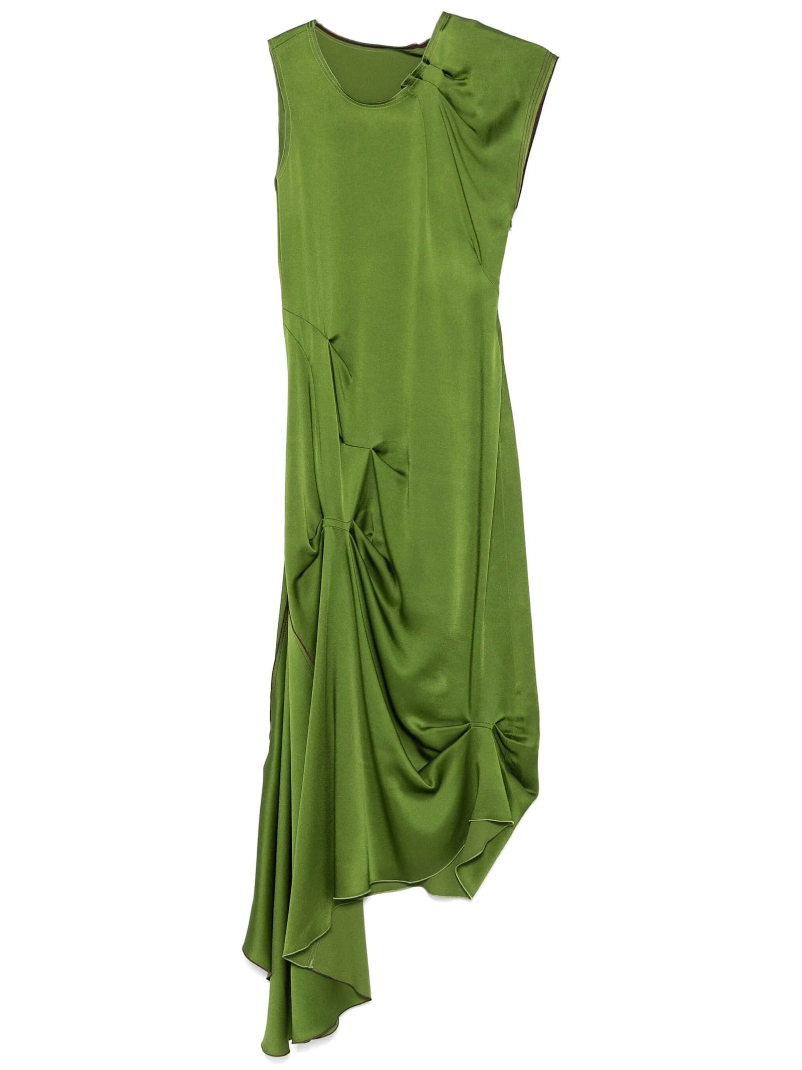 Victoria Beckham Draped Pleat Midi Dress