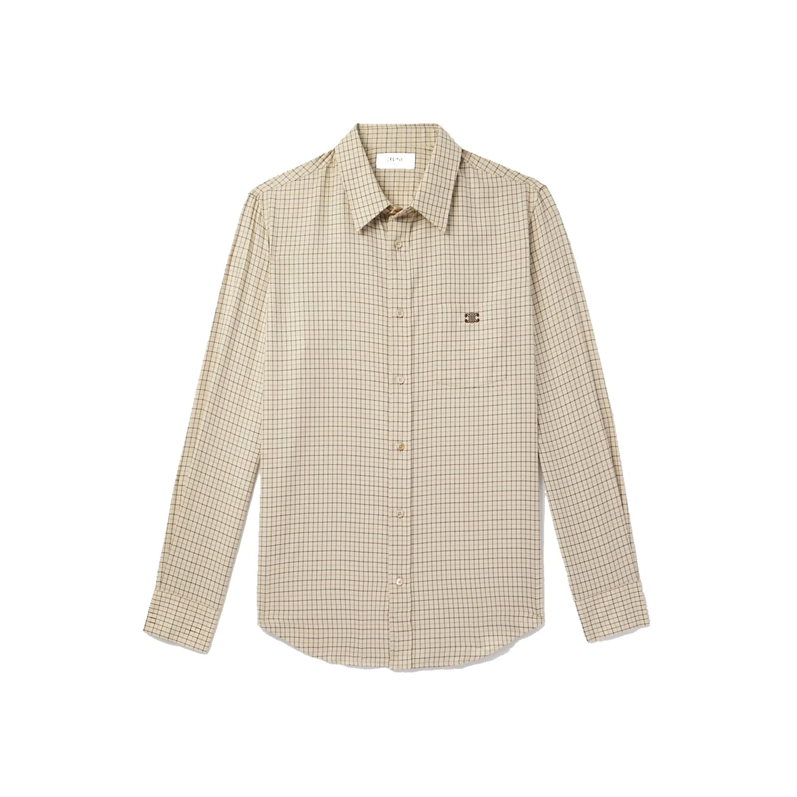 Celine Logo-embroidered Checked Cotton Shirt