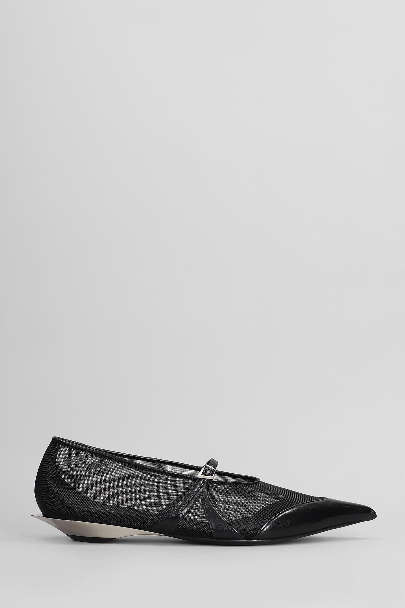 Mugler Ballet Flats In Black Polyamide