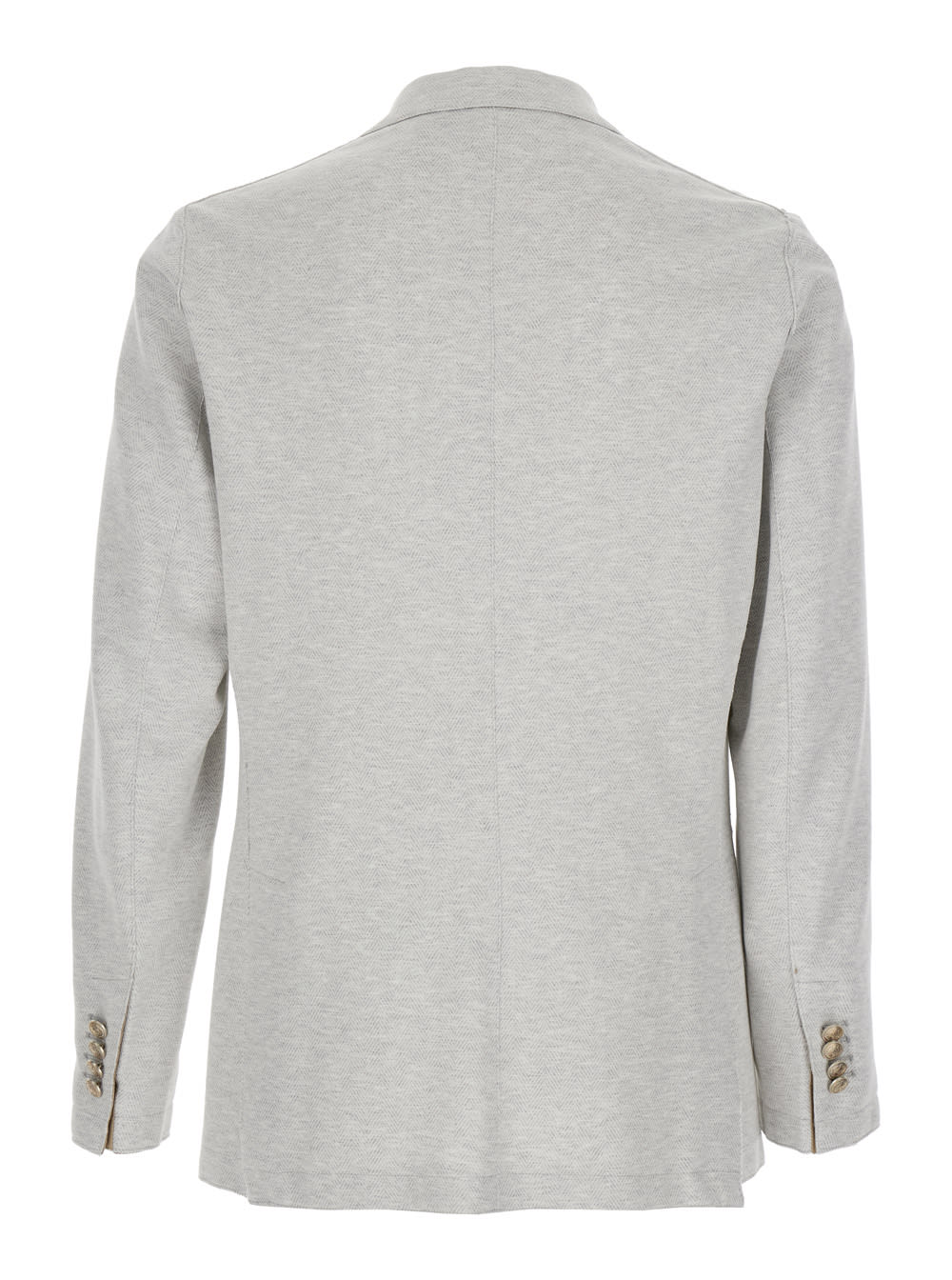 Eleventy Grey Double-breasted Jacket With Peak Revers And Rear English Vent In Viscose Blend Stretch Man
